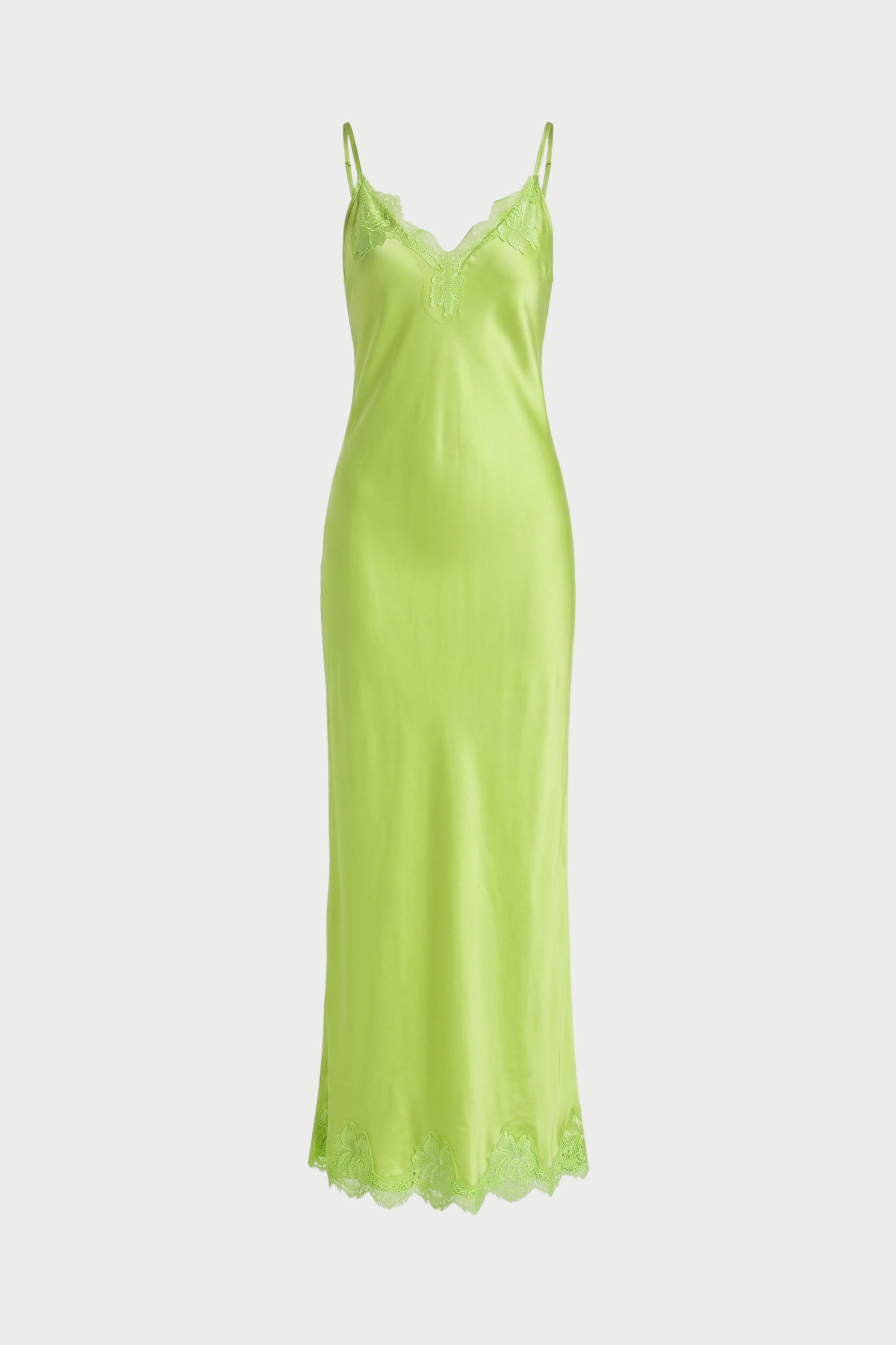 Long slip dress with lace