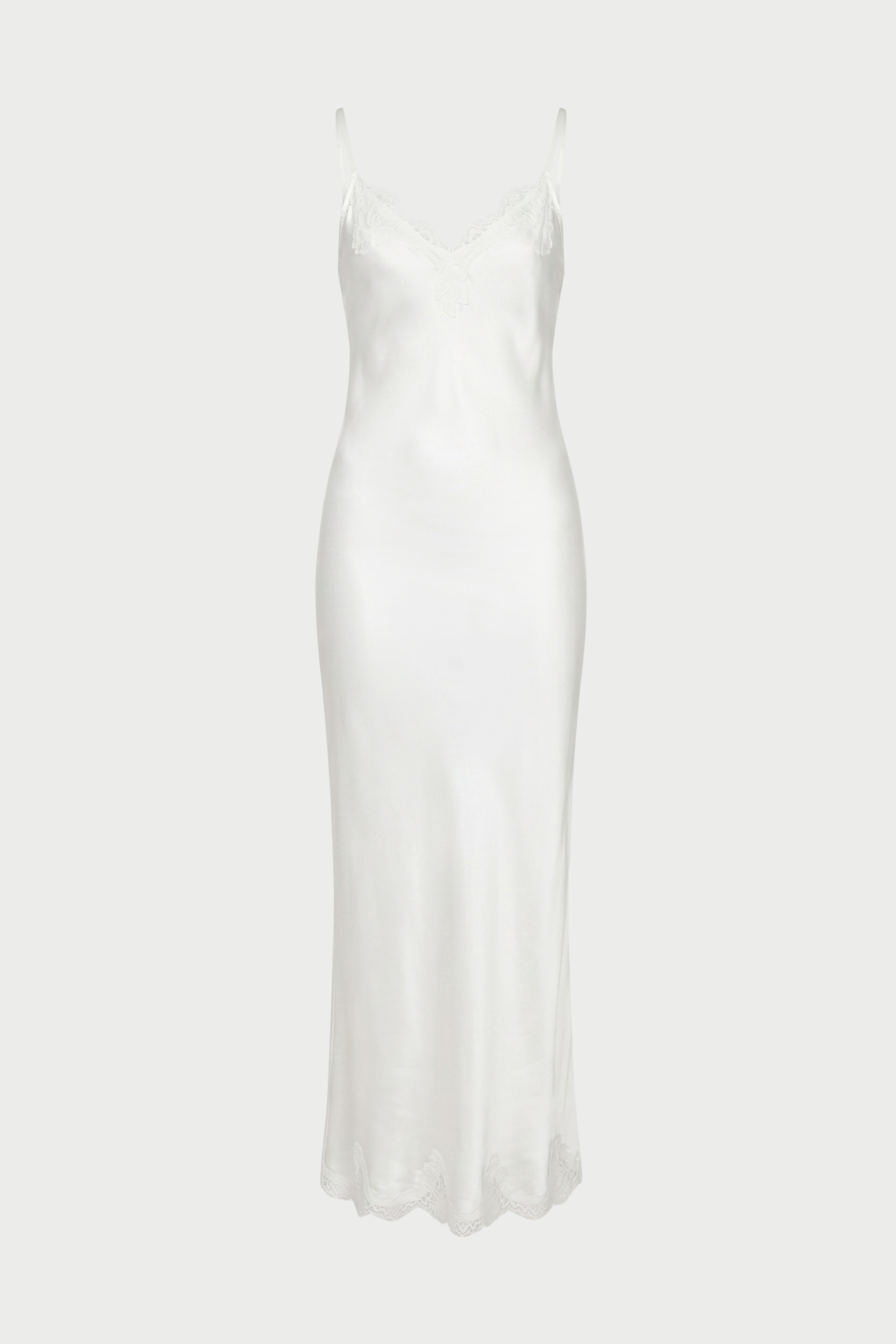 Long slip dress with lace