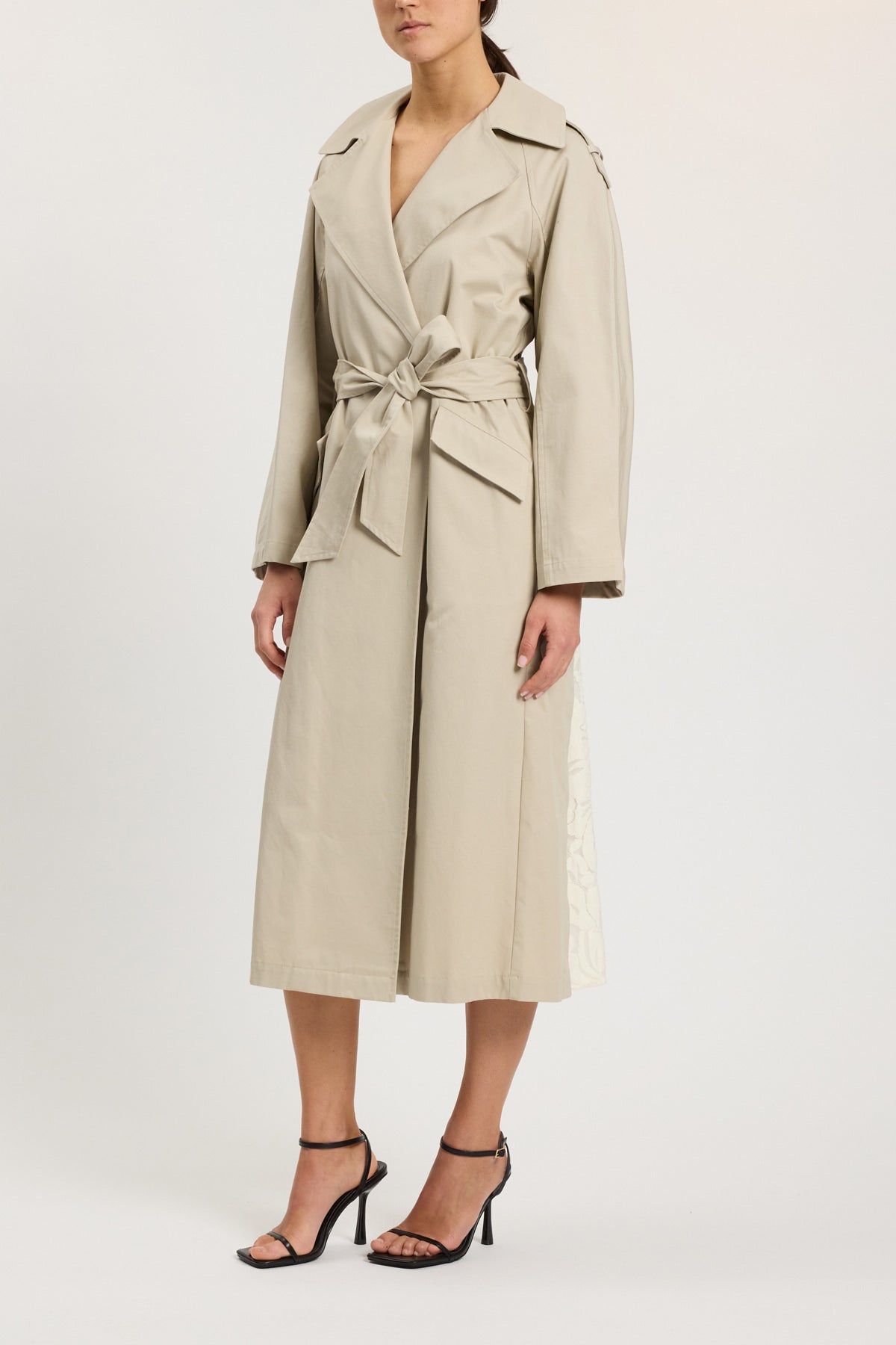 TRENCH COAT WITH LACE DETAILS