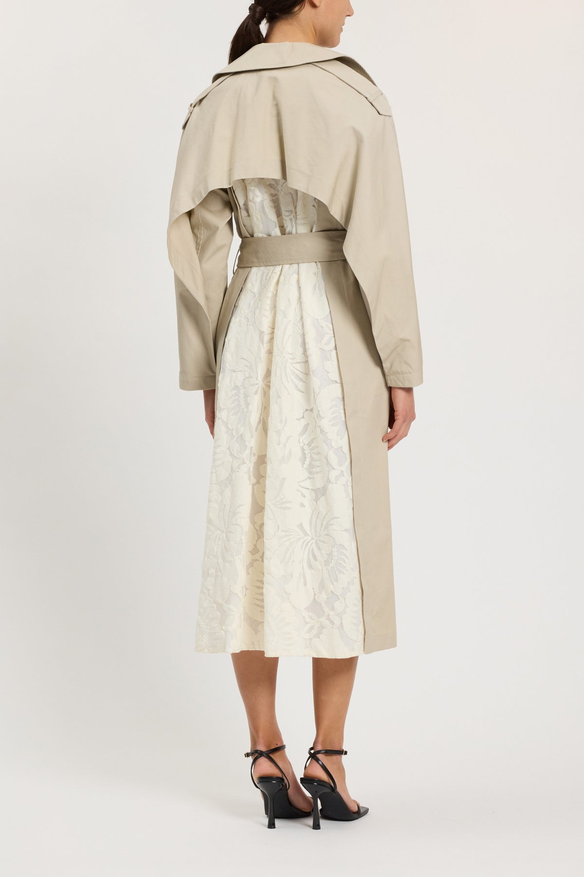 TRENCH COAT WITH LACE DETAILS
