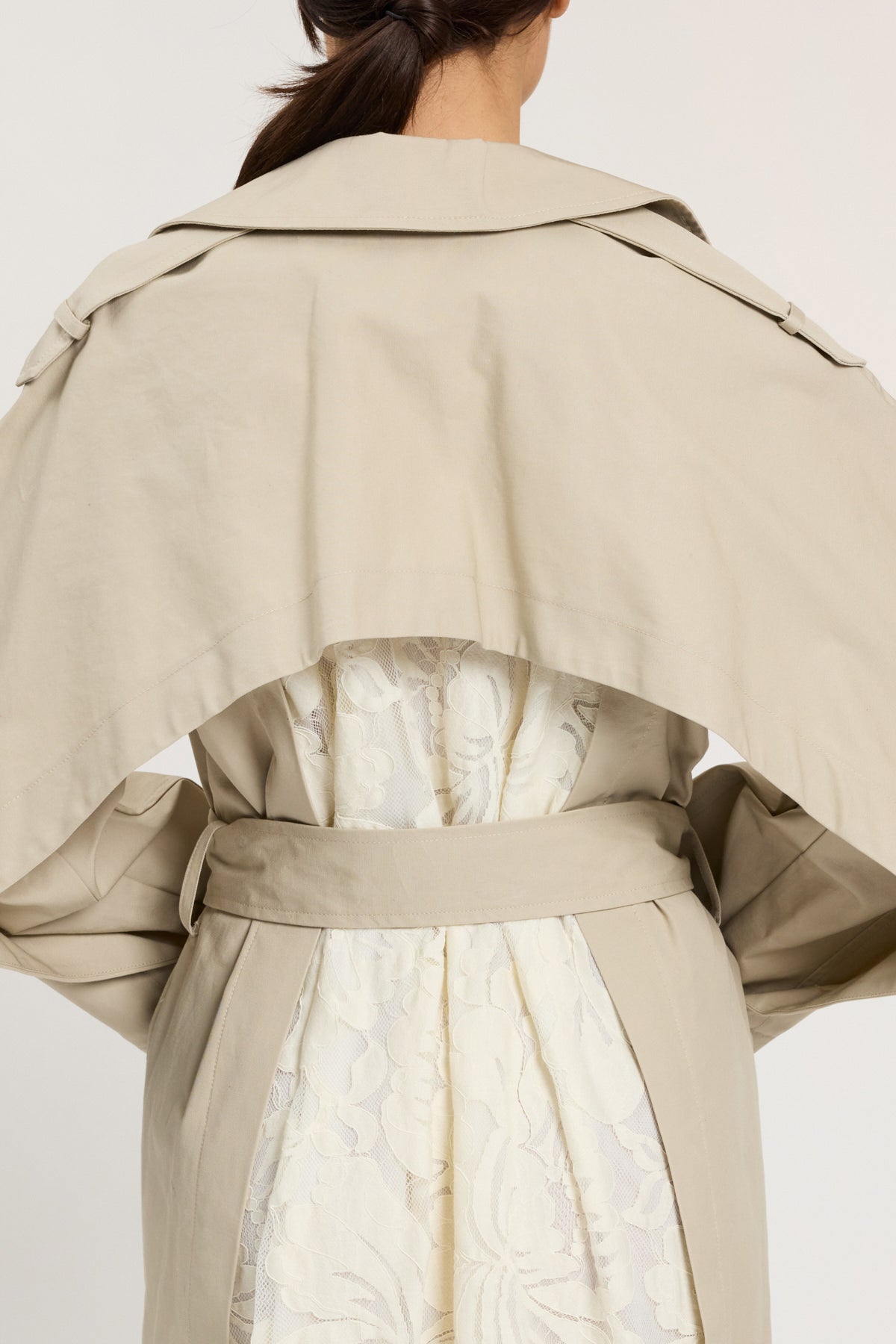 TRENCH COAT WITH LACE DETAILS