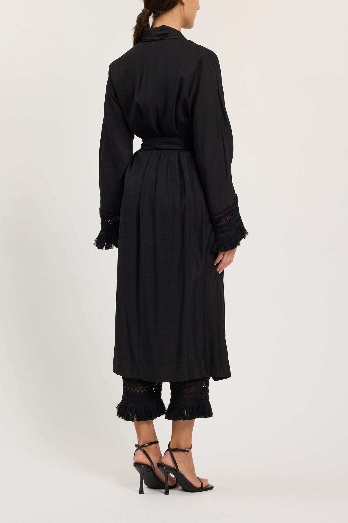 KIMONO DRESSING GOWN WITH FRINGES