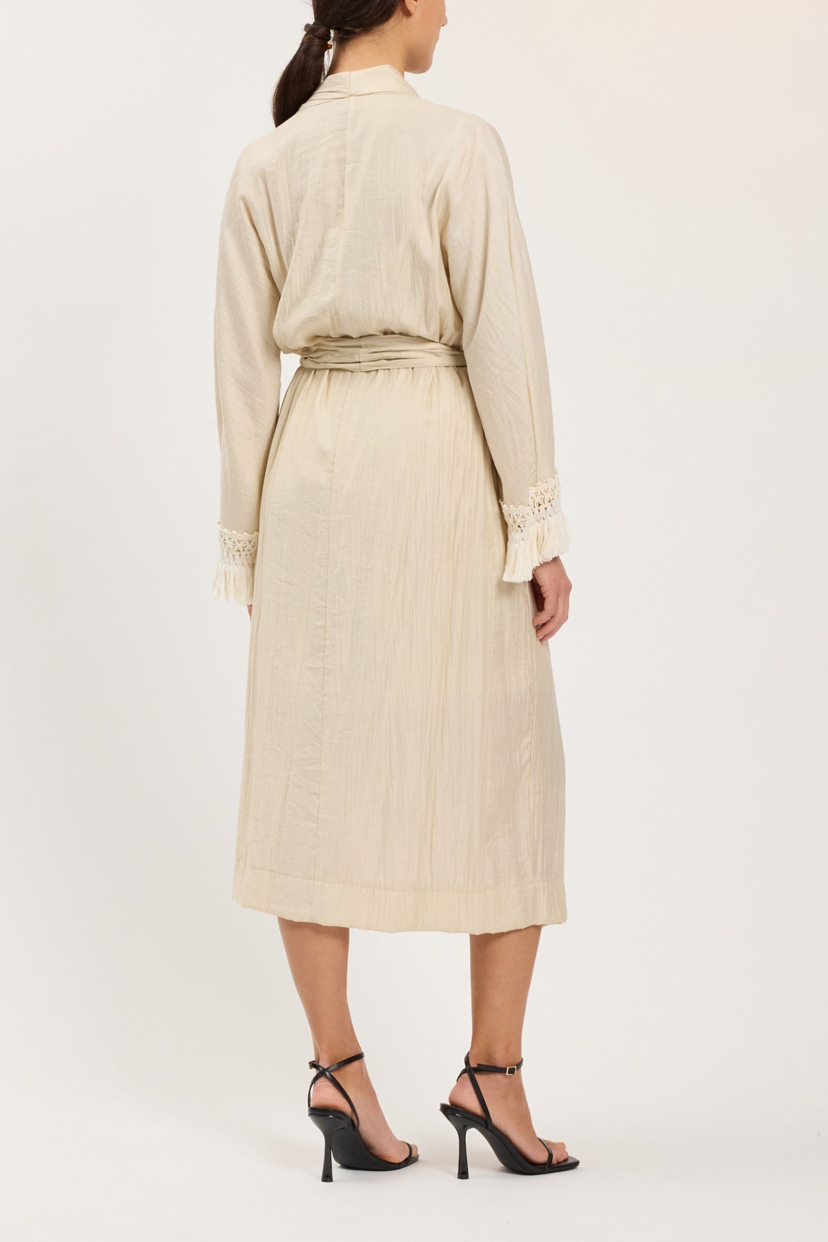 KIMONO DRESSING GOWN WITH FRINGES