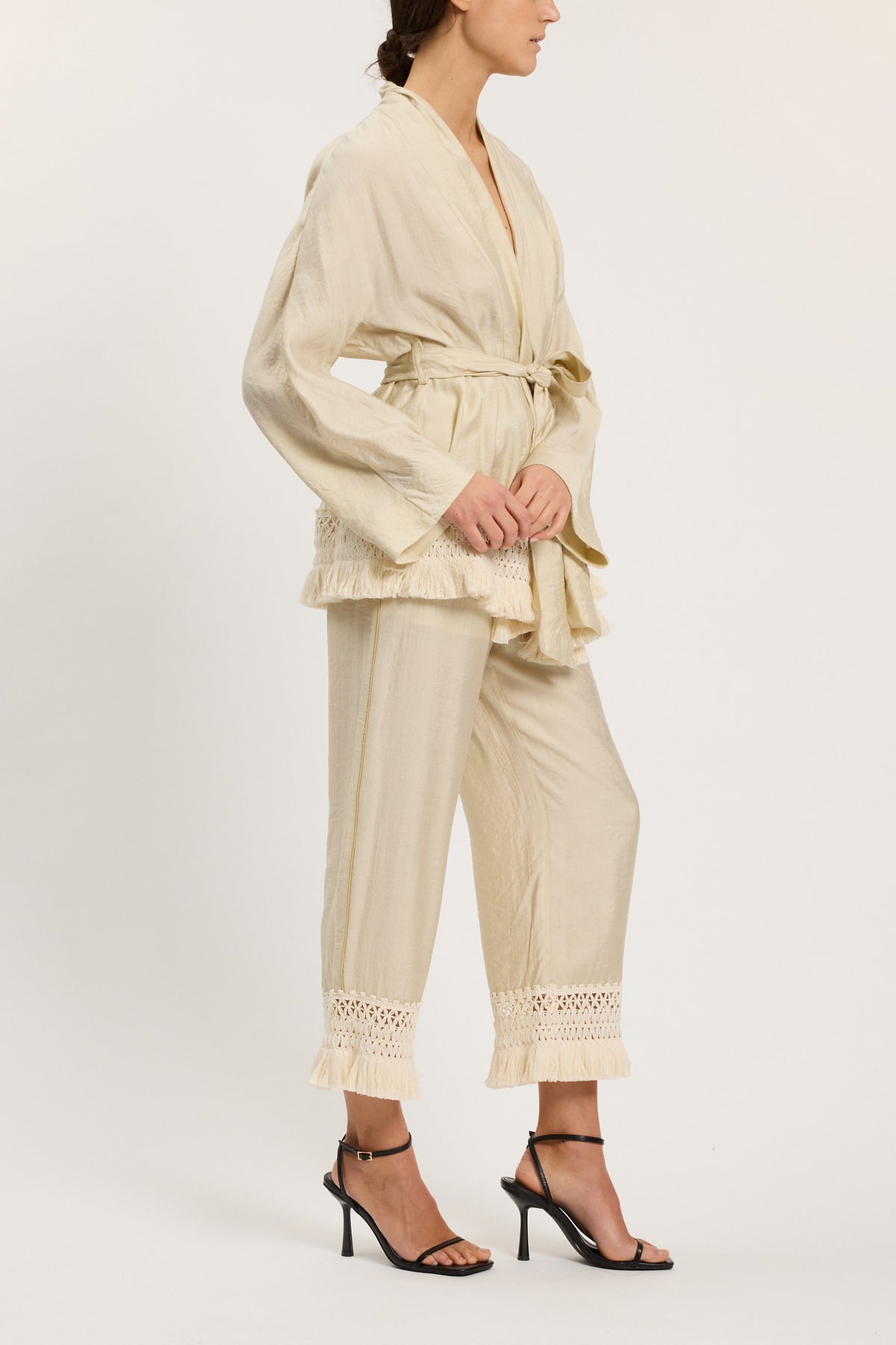 GIACCA KIMONO CON FRANGE