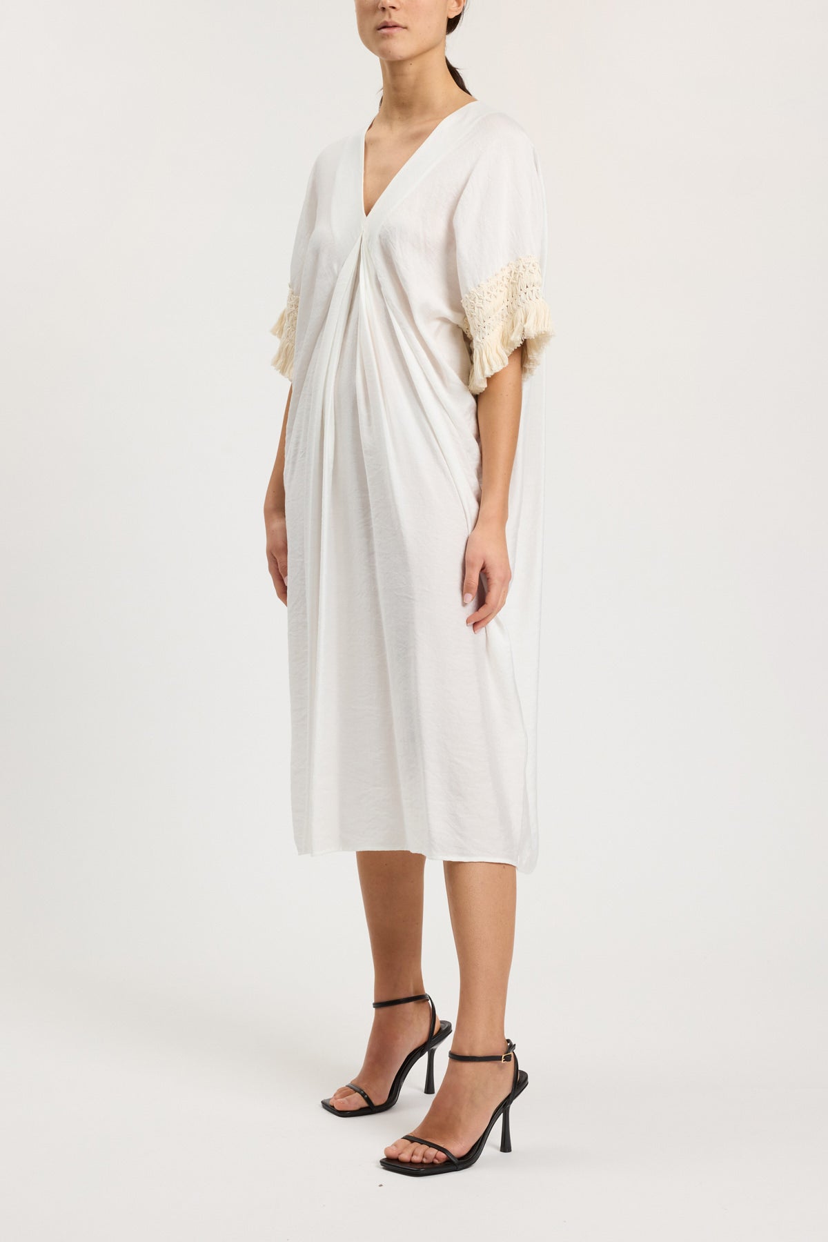 FRINGED KIMONO DRESS