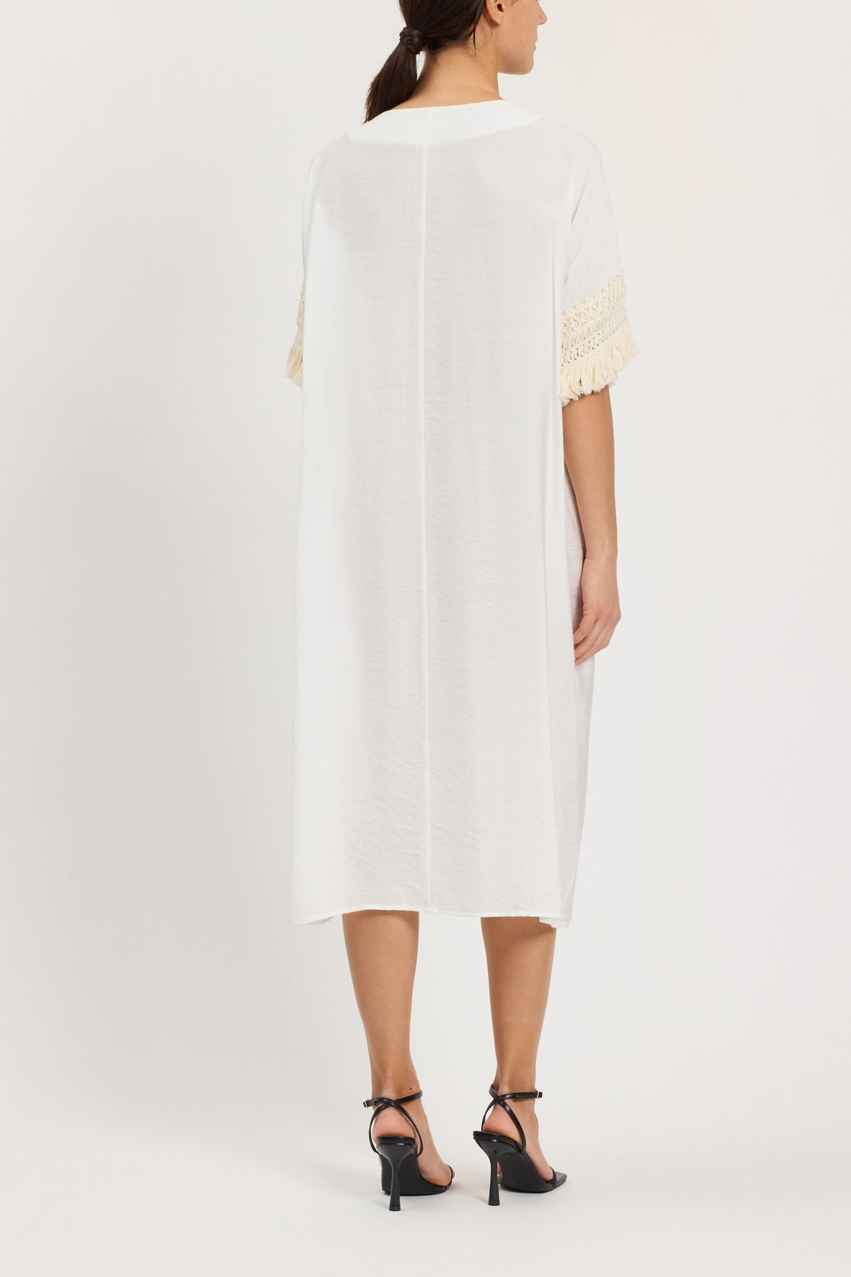 FRINGED KIMONO DRESS