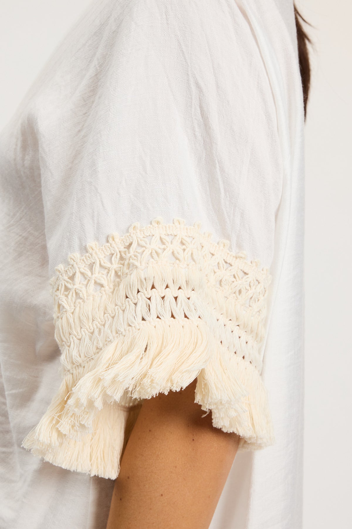 FRINGED KIMONO DRESS