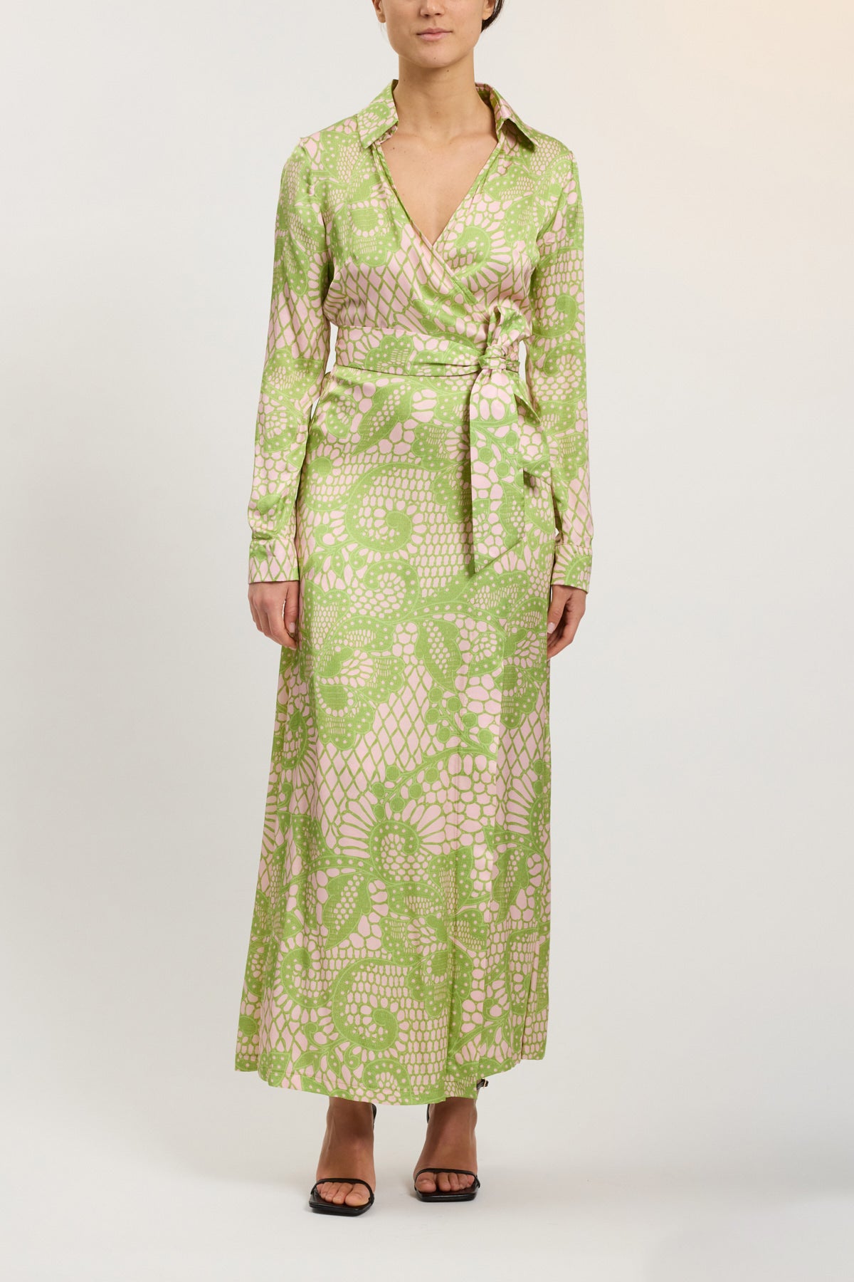 PRINTED WRAP DRESS