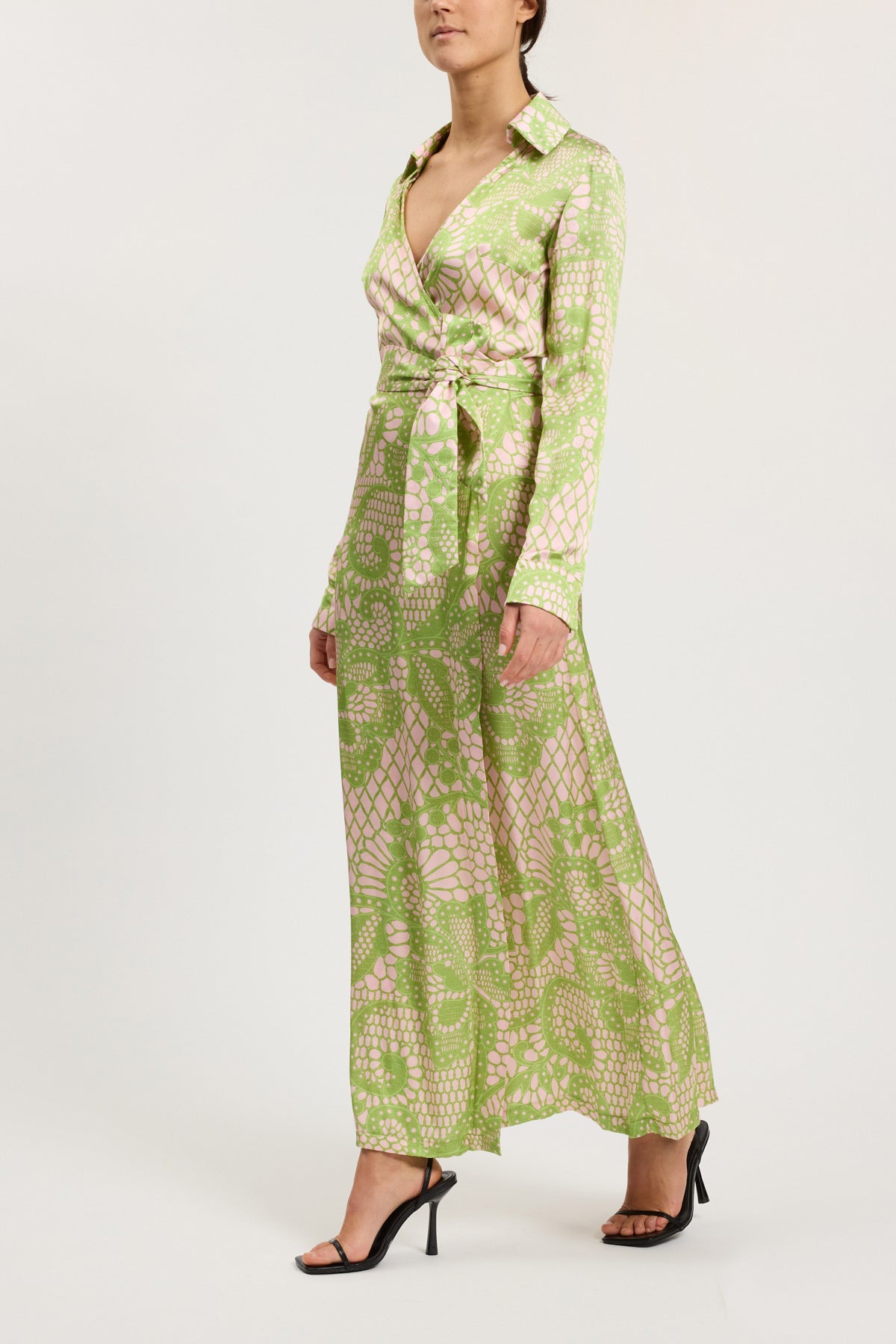 PRINTED WRAP DRESS