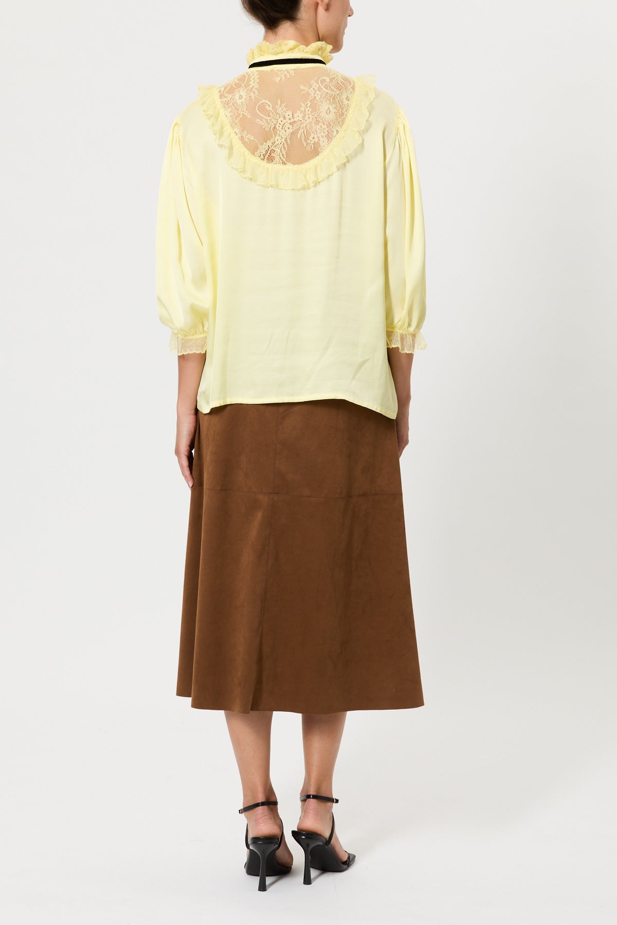 SATIN SHIRT WITH LACE