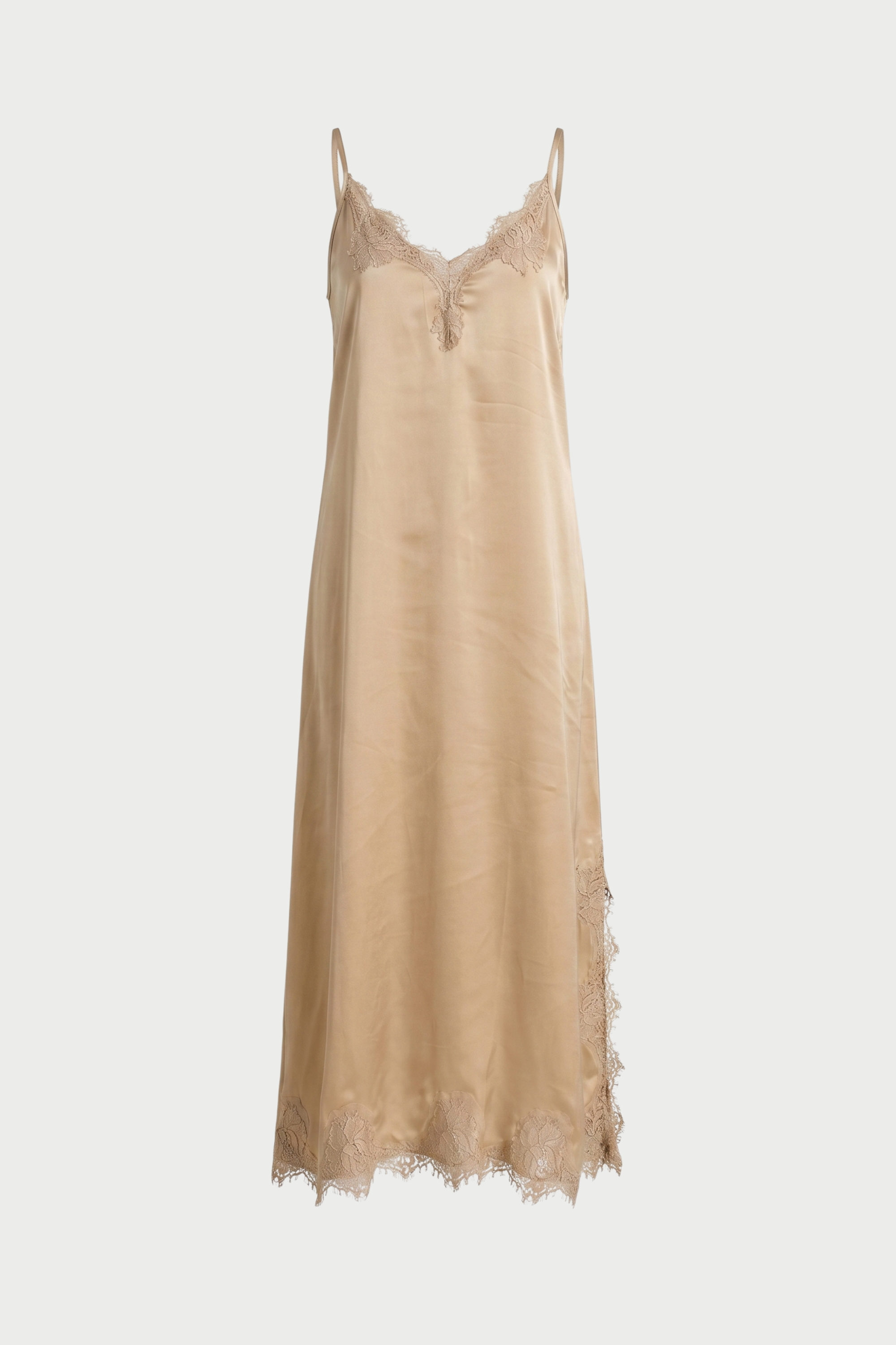 VESTITO SOTTOVESTE LUNGO MATILDA IN VISCOSA CON PIZZO