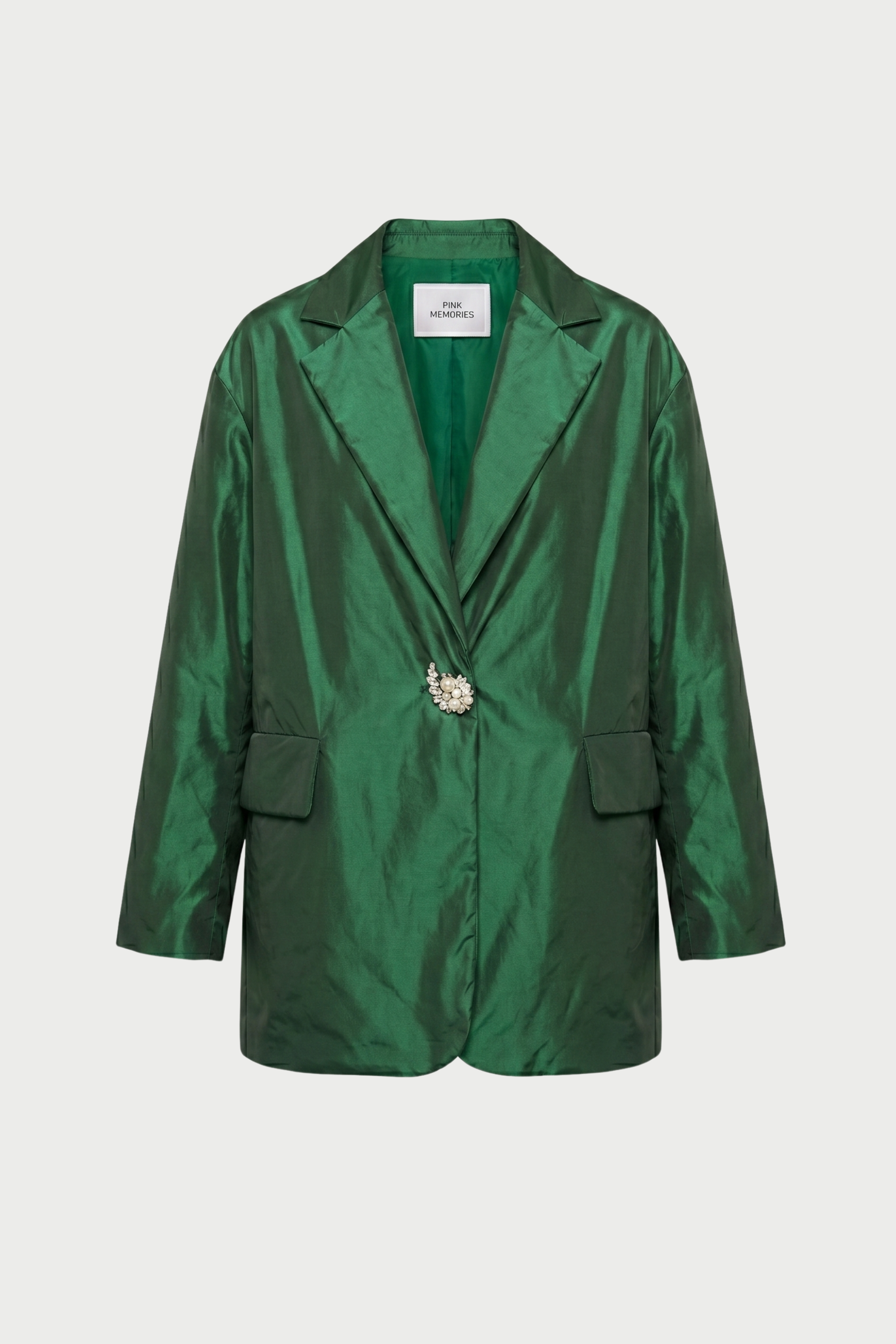 100 gram oversize jacket with jewelled button