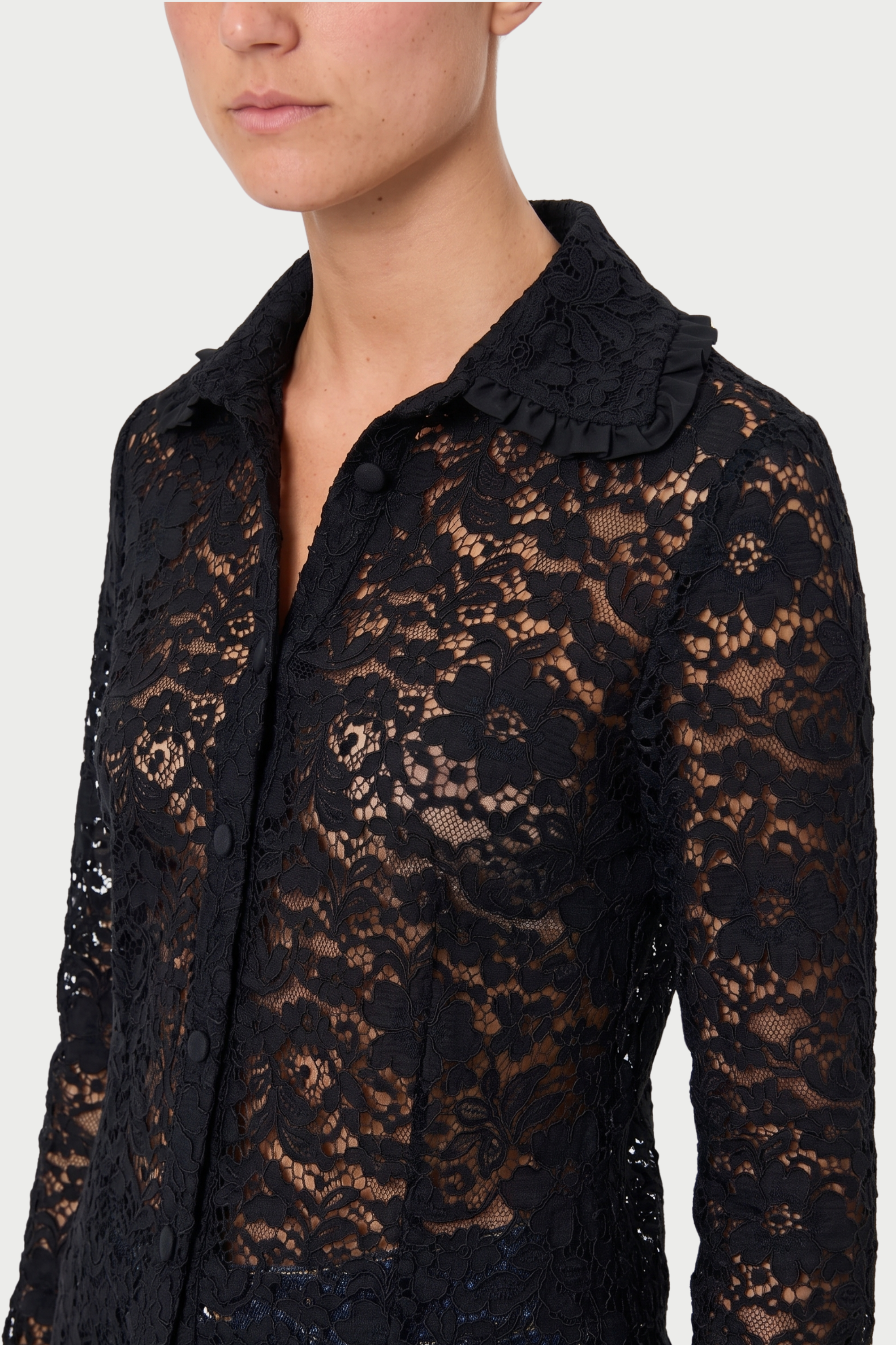 CAMICIA IN PIZZO SLIM