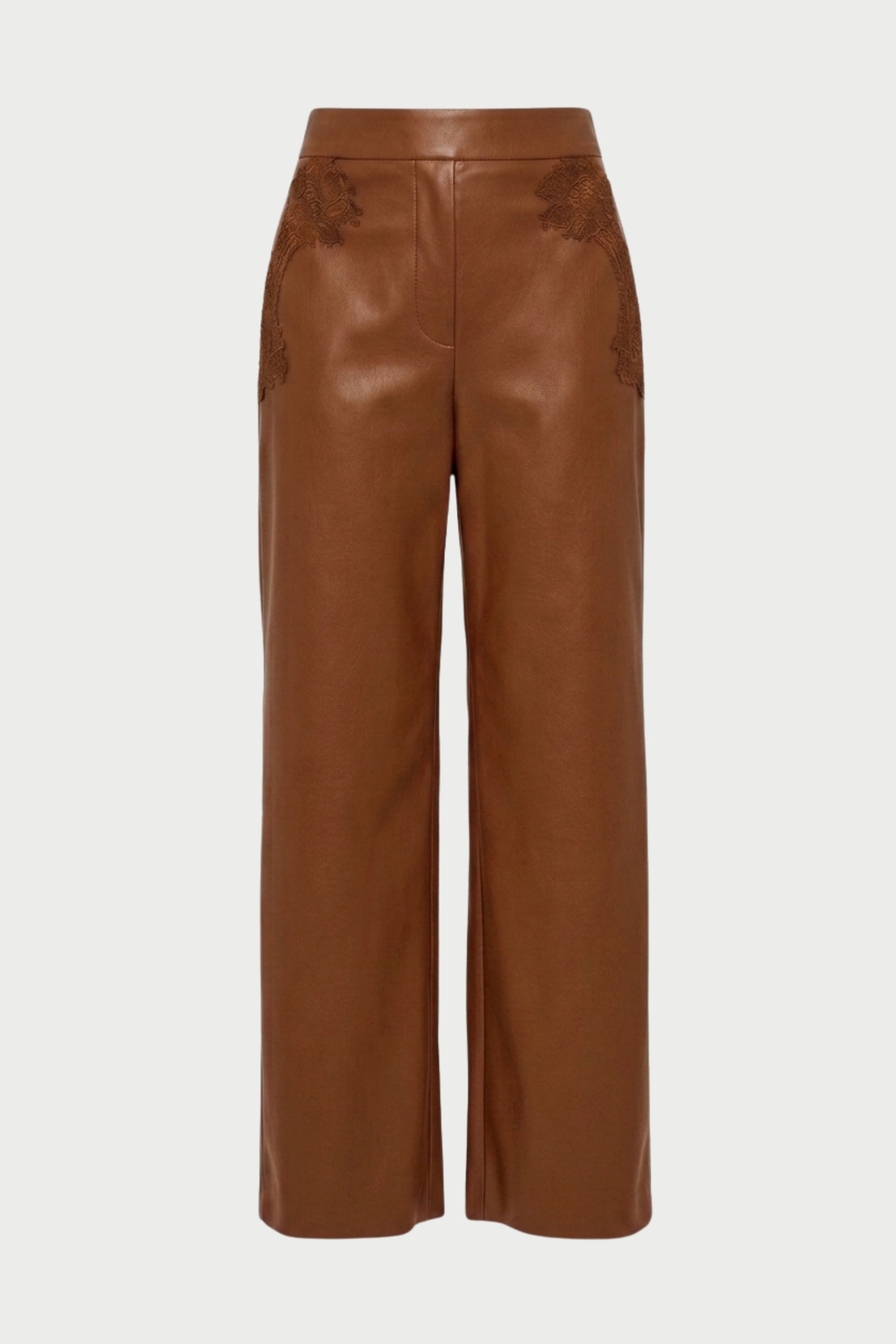 PANTALONE IN ECOPELLE CON PIZZO