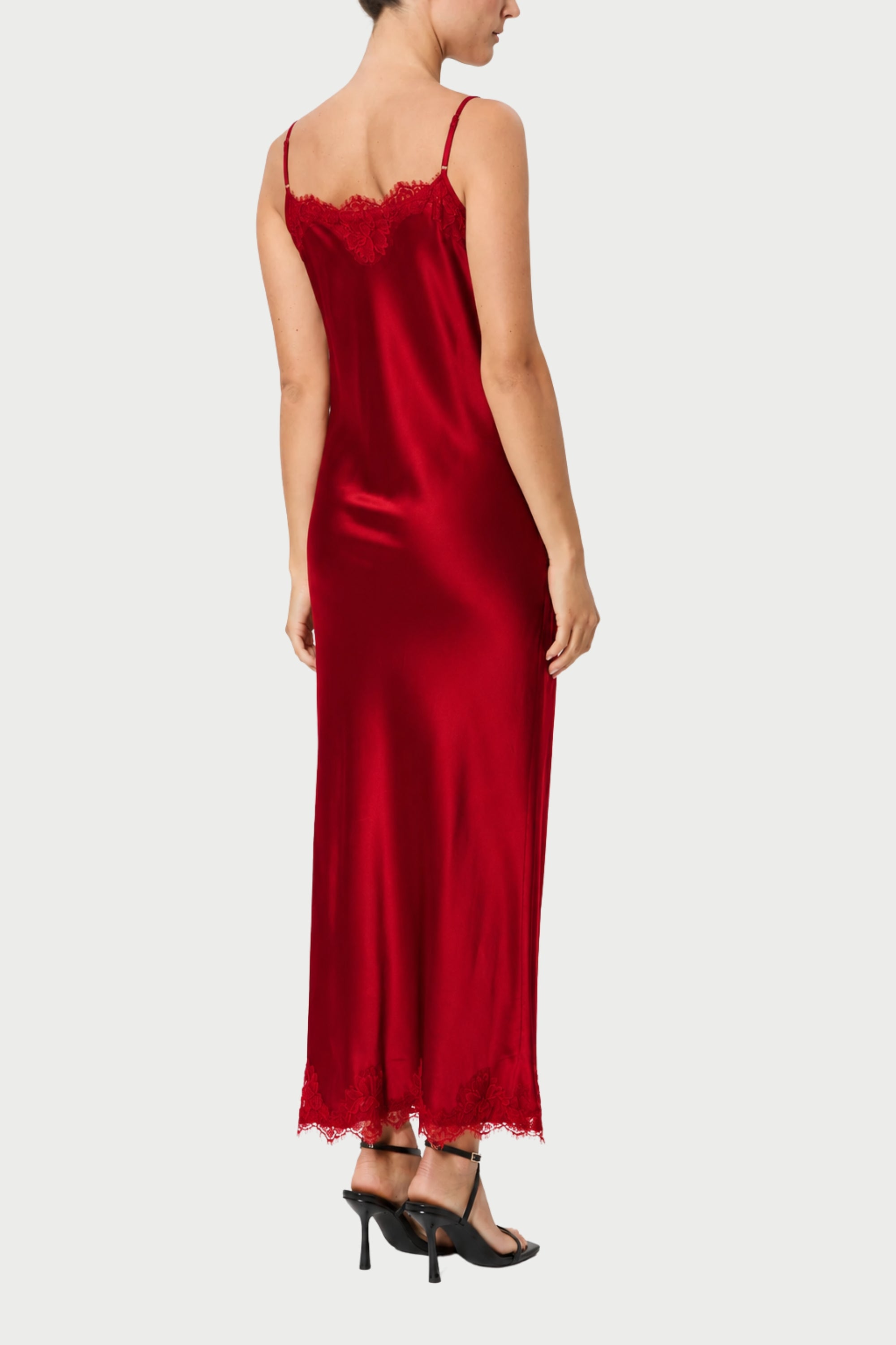 SLIP DRESS CLAUDIA IN VISCOSA CON PIZZO