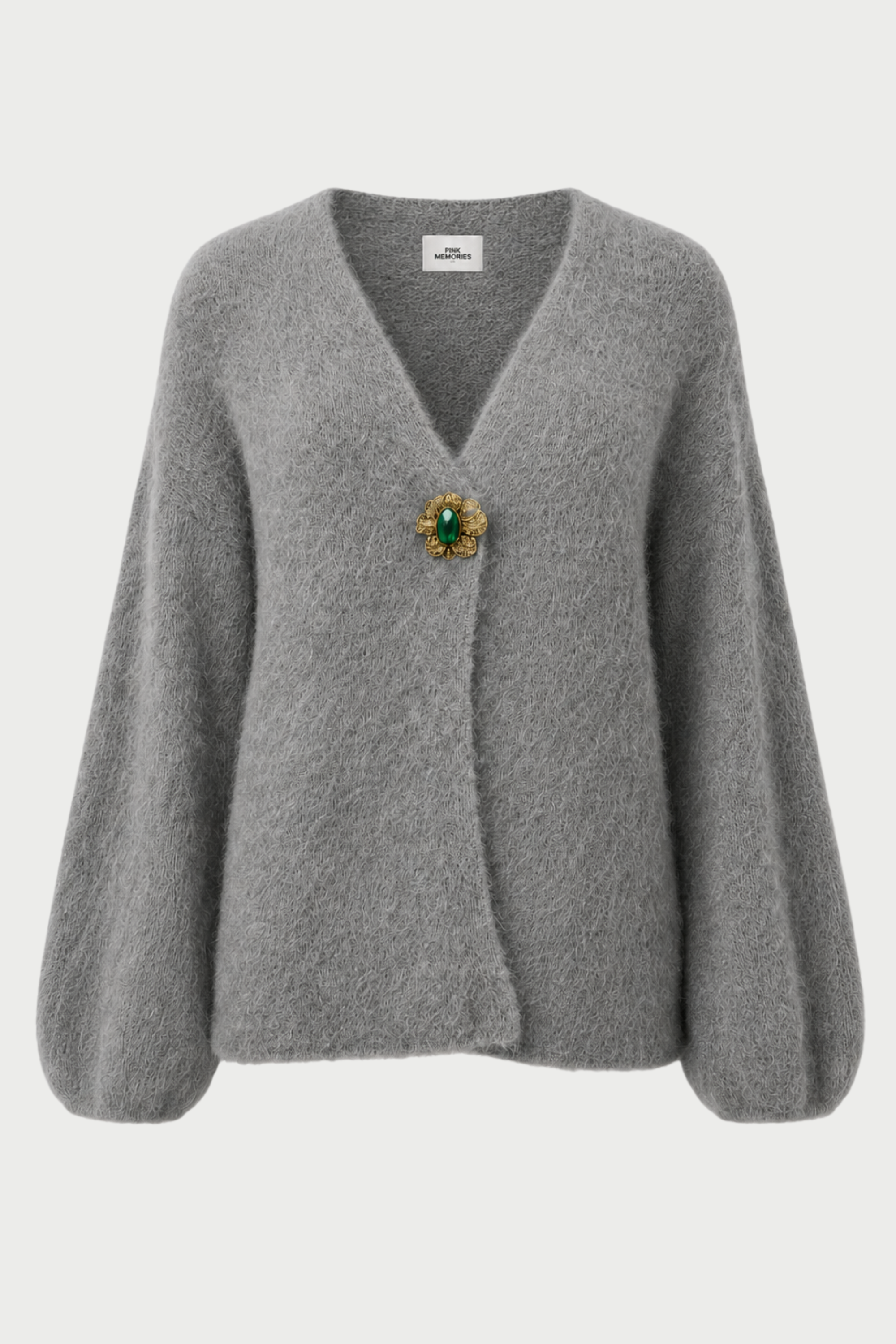 CARDIGAN GARZATO CON SPILLA GIOIELLO