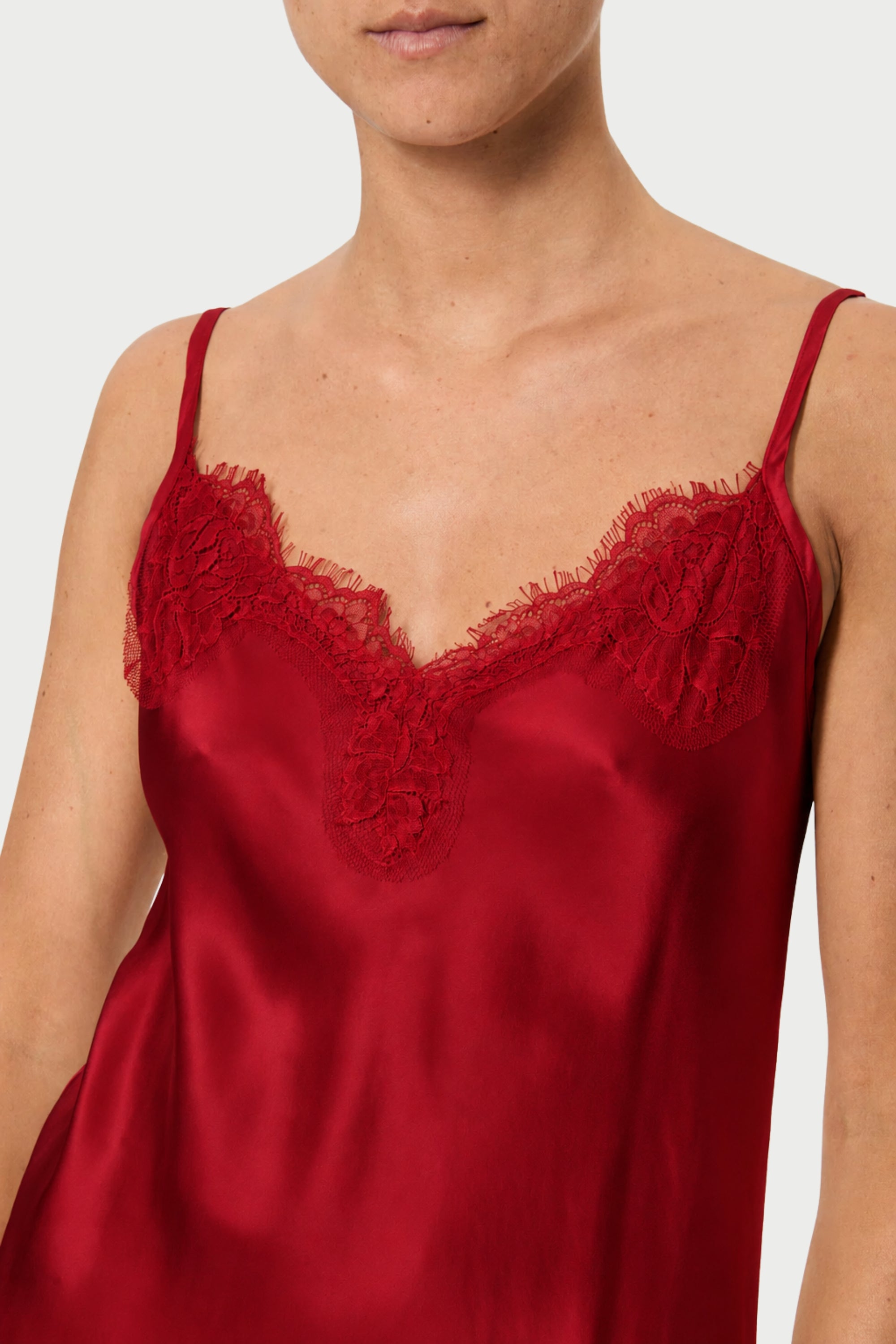 SLIP DRESS CLAUDIA IN VISCOSA CON PIZZO
