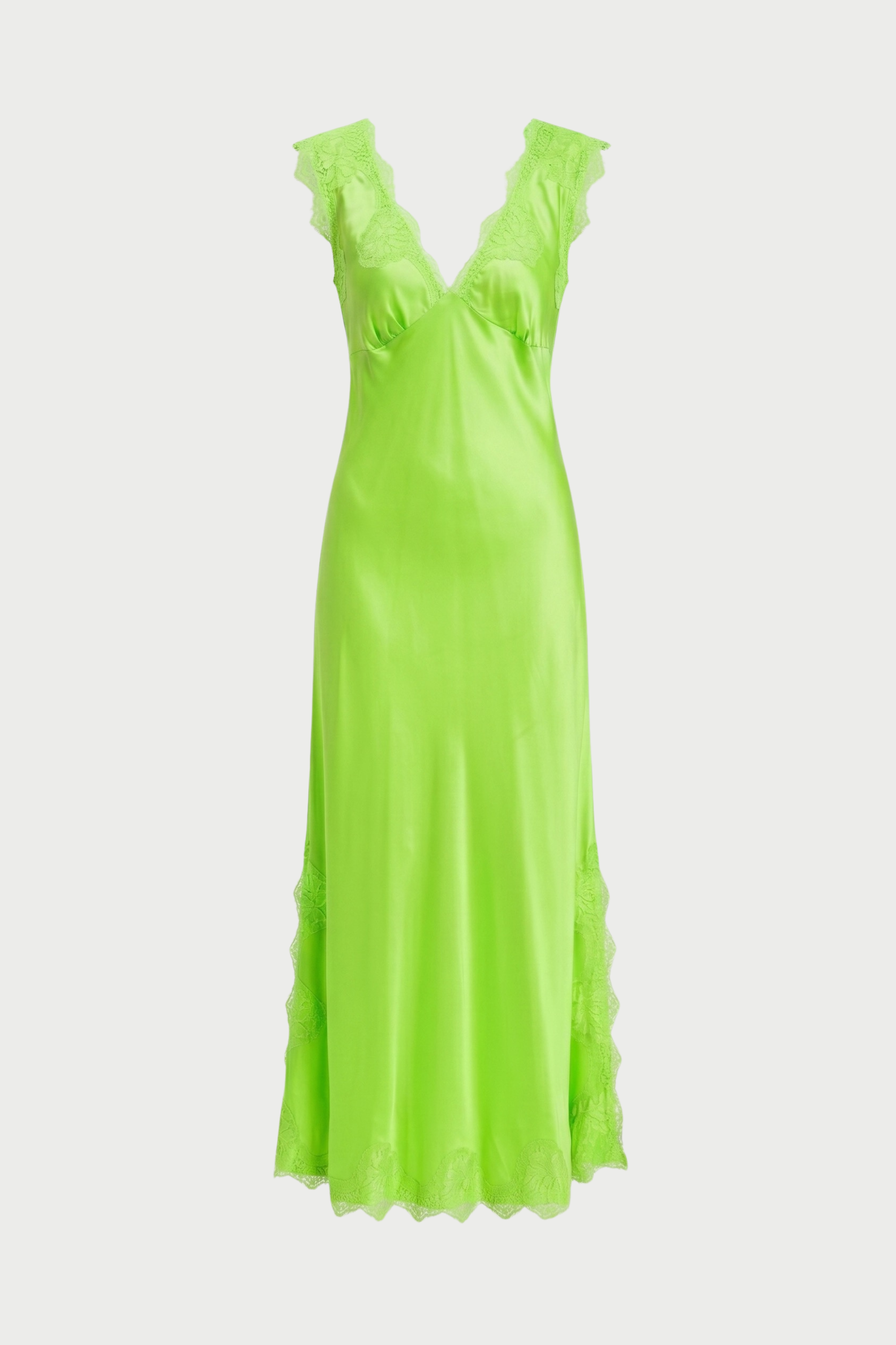 ANDREA WIDE SHOULDER SLIP DRESS IN VISCOSE WITH LACE