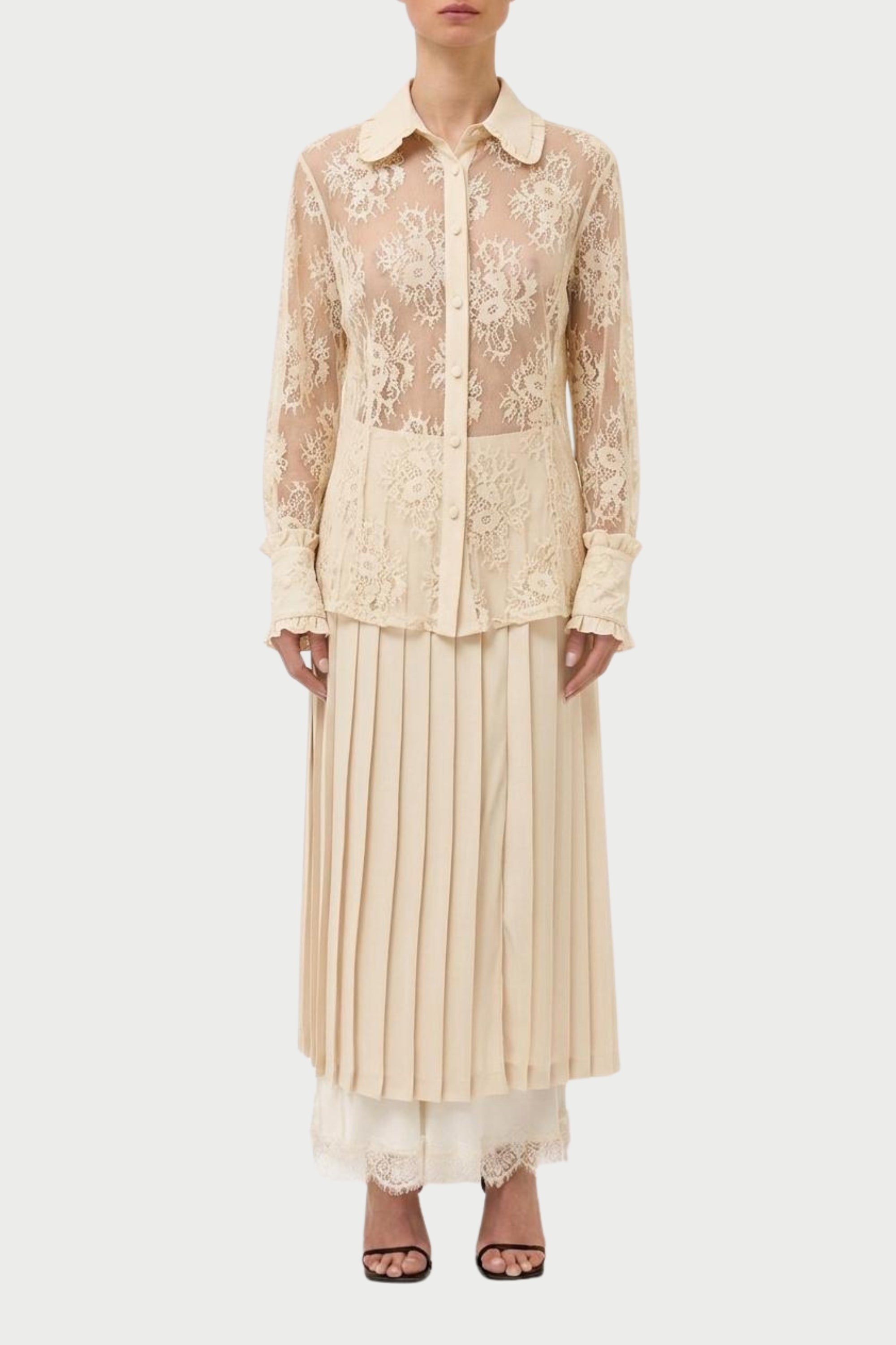 CAMICIA SLIM IN PIZZO LEGGERO