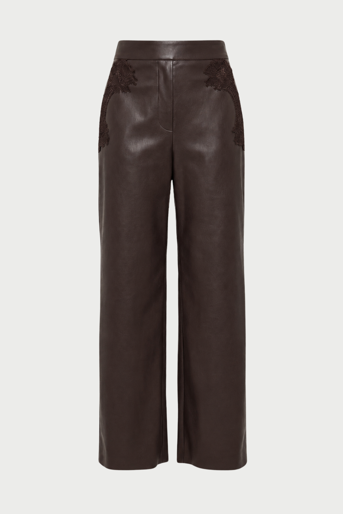 FAUX LEATHER TROUSERS WITH LACE