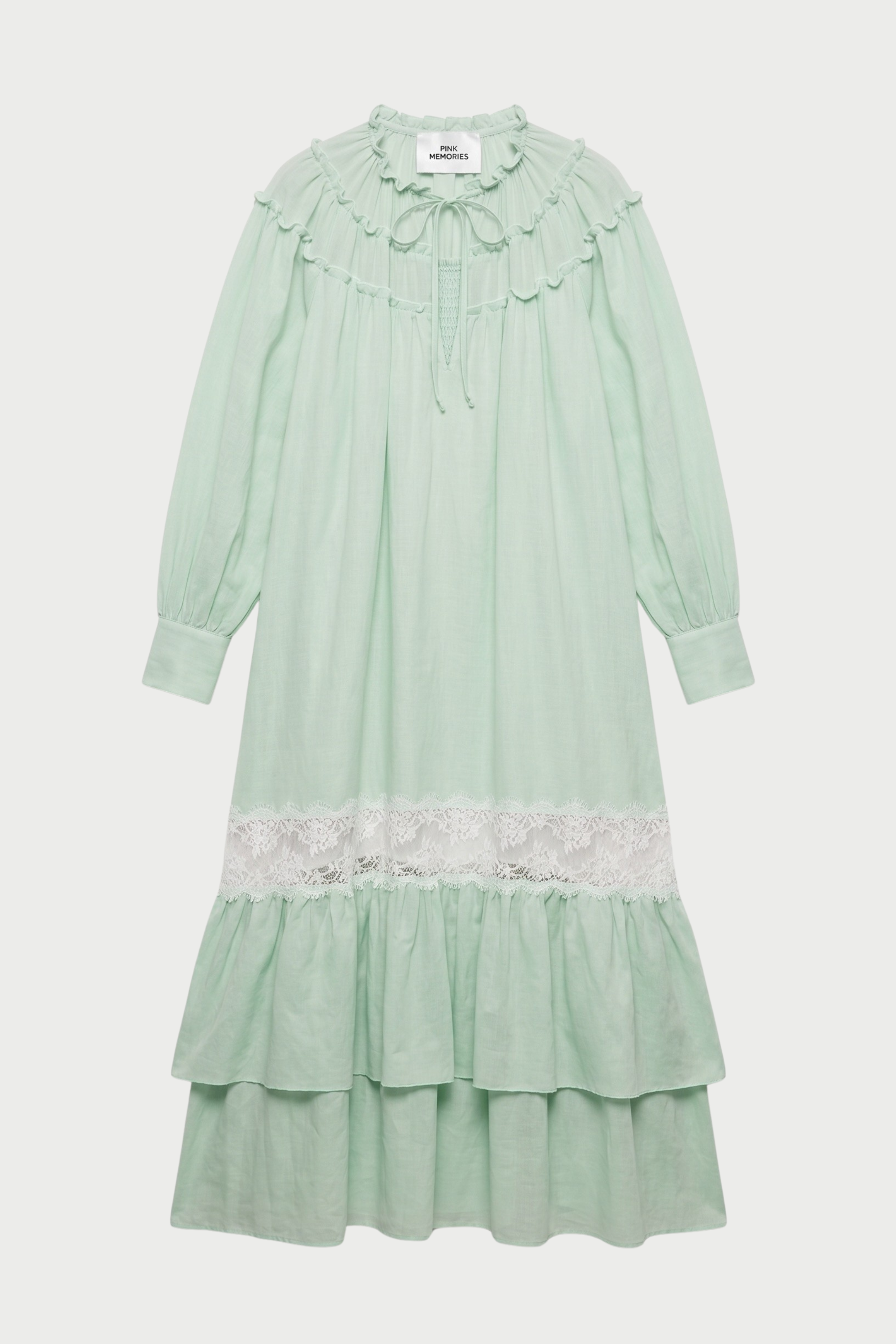 LONG MUSLIN DRESS WITH LACE