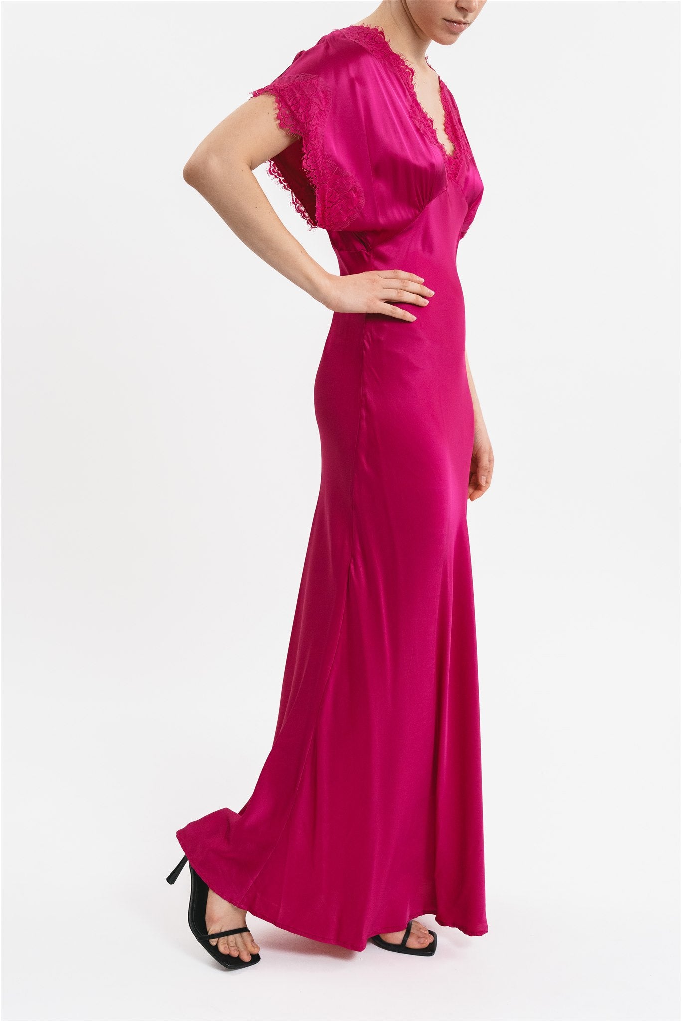 Abito lungo in viscosa dettaglio