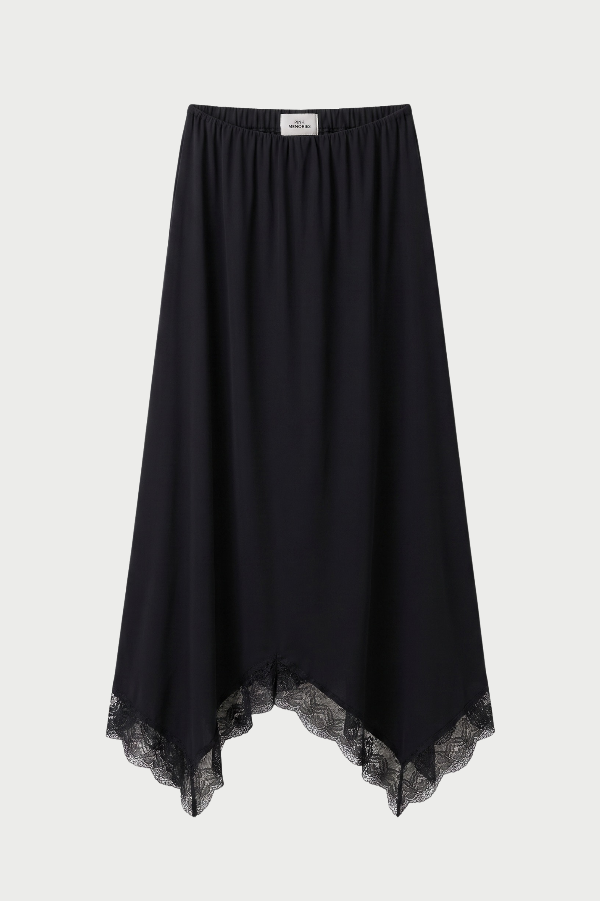 LONG SATIN SKIRT WITH LACE