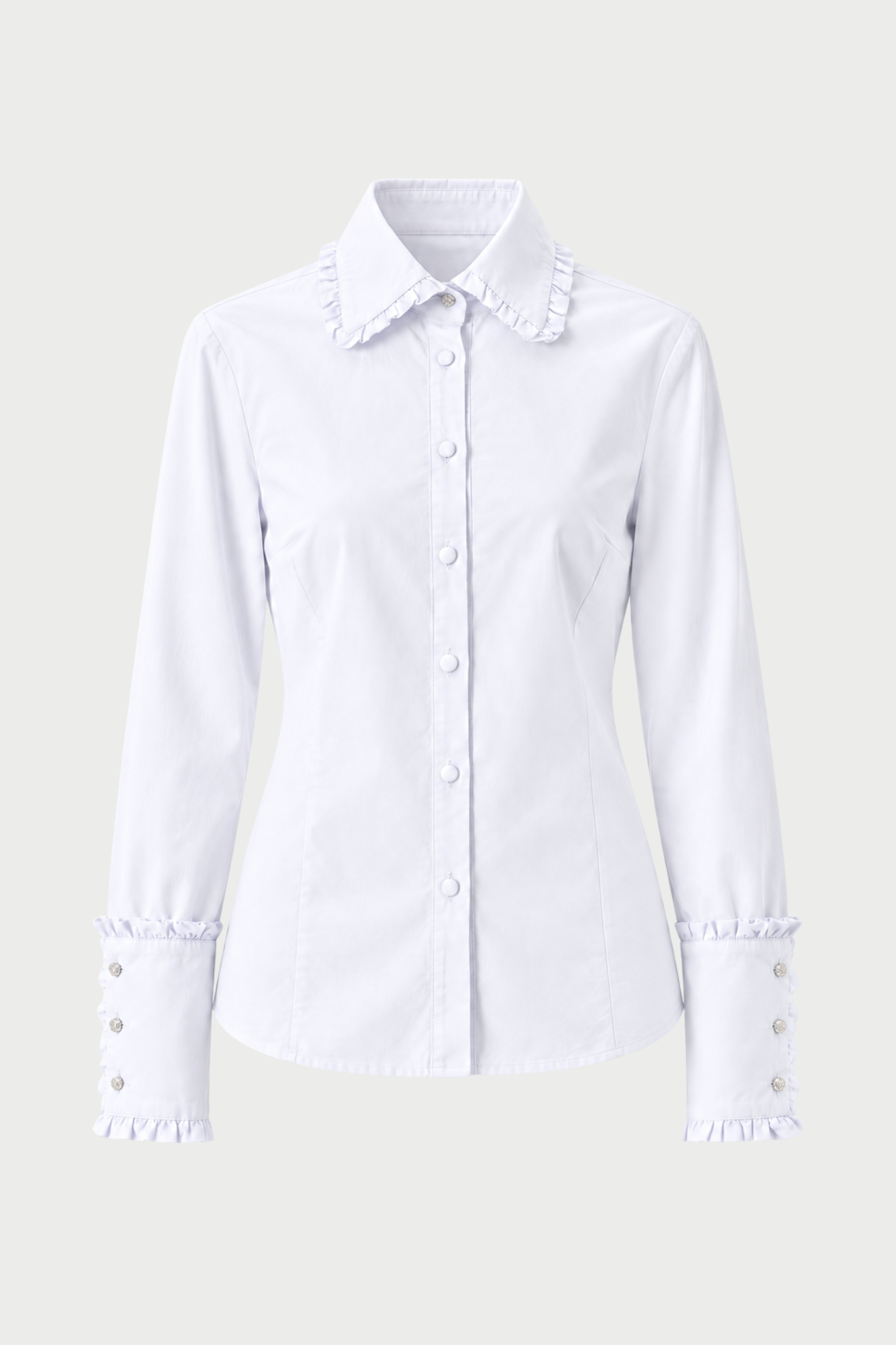 CAMICIA SLIM IN OXFORD CON BOTTONI GIOIELLO