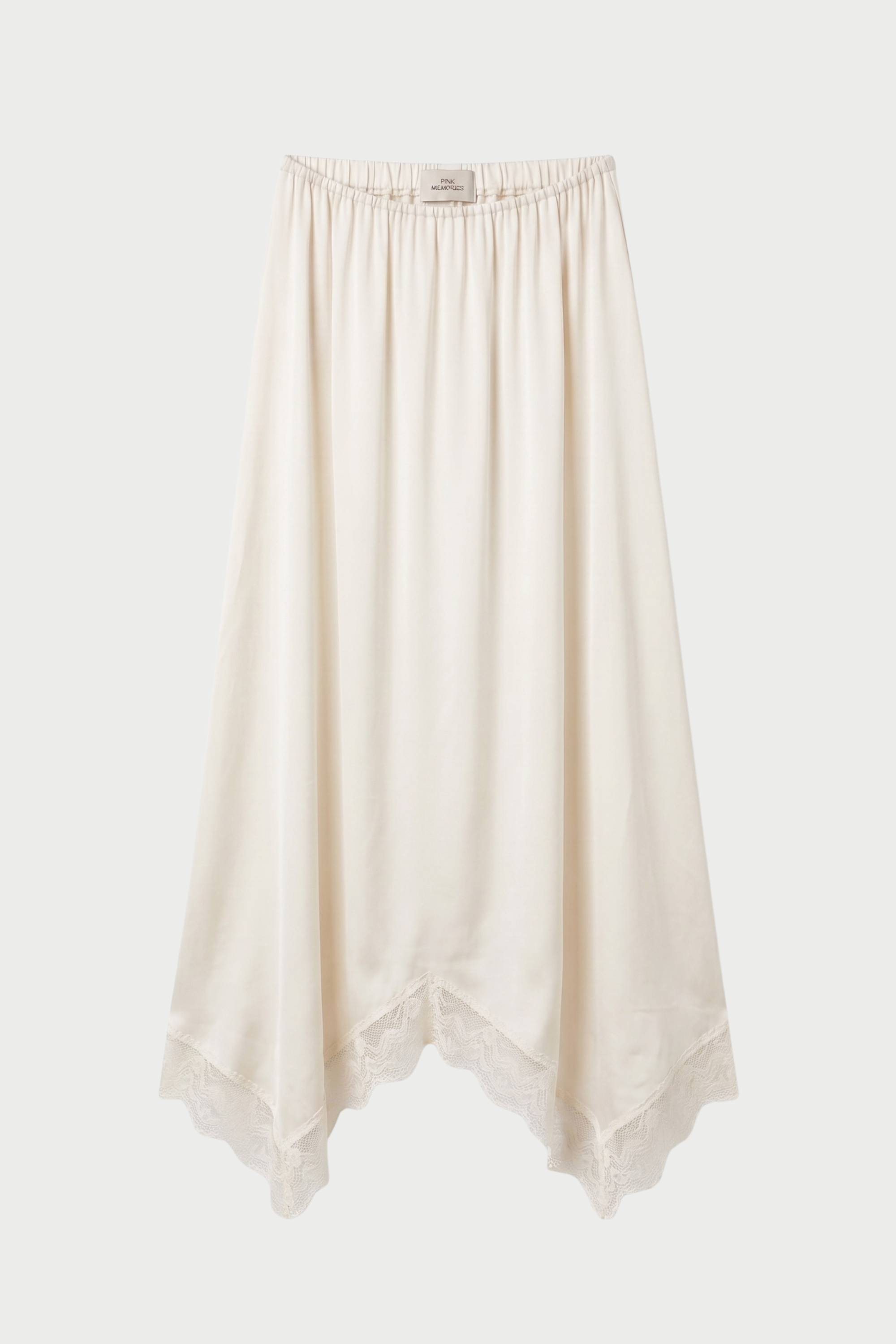 LONG SATIN SKIRT WITH LACE