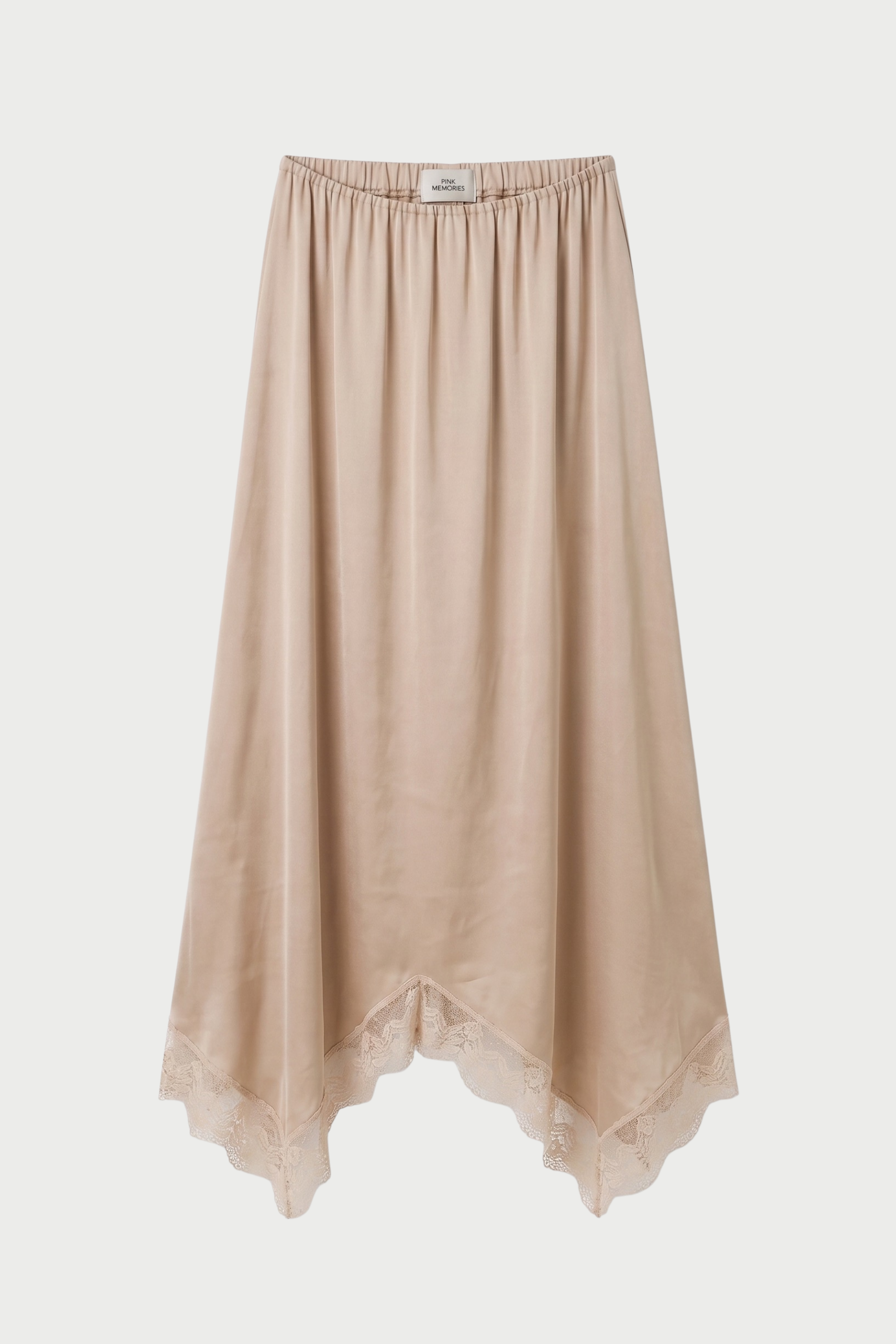 LONG SATIN SKIRT WITH LACE