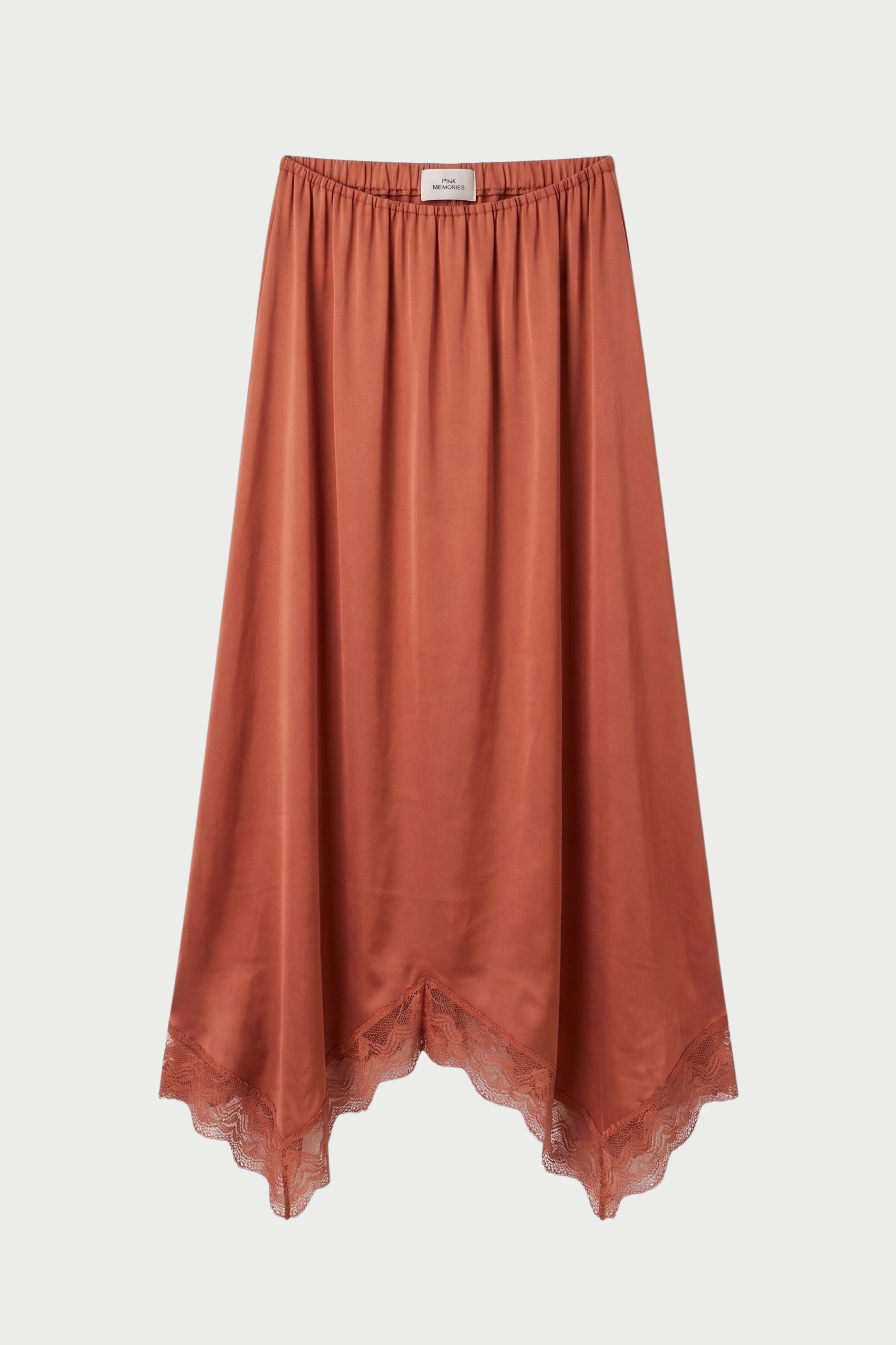 LONG SATIN SKIRT WITH LACE