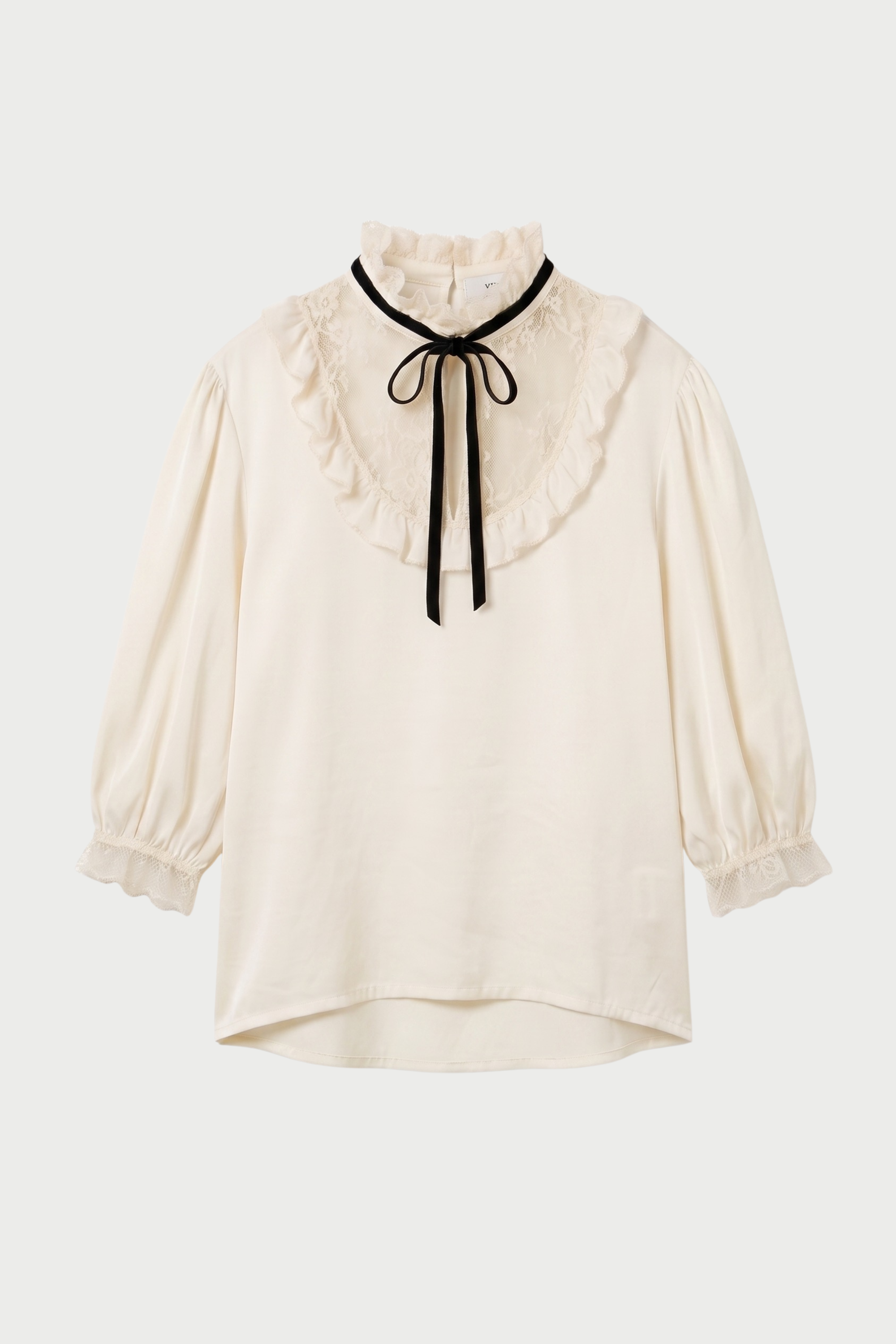 SATIN SHIRT WITH LACE