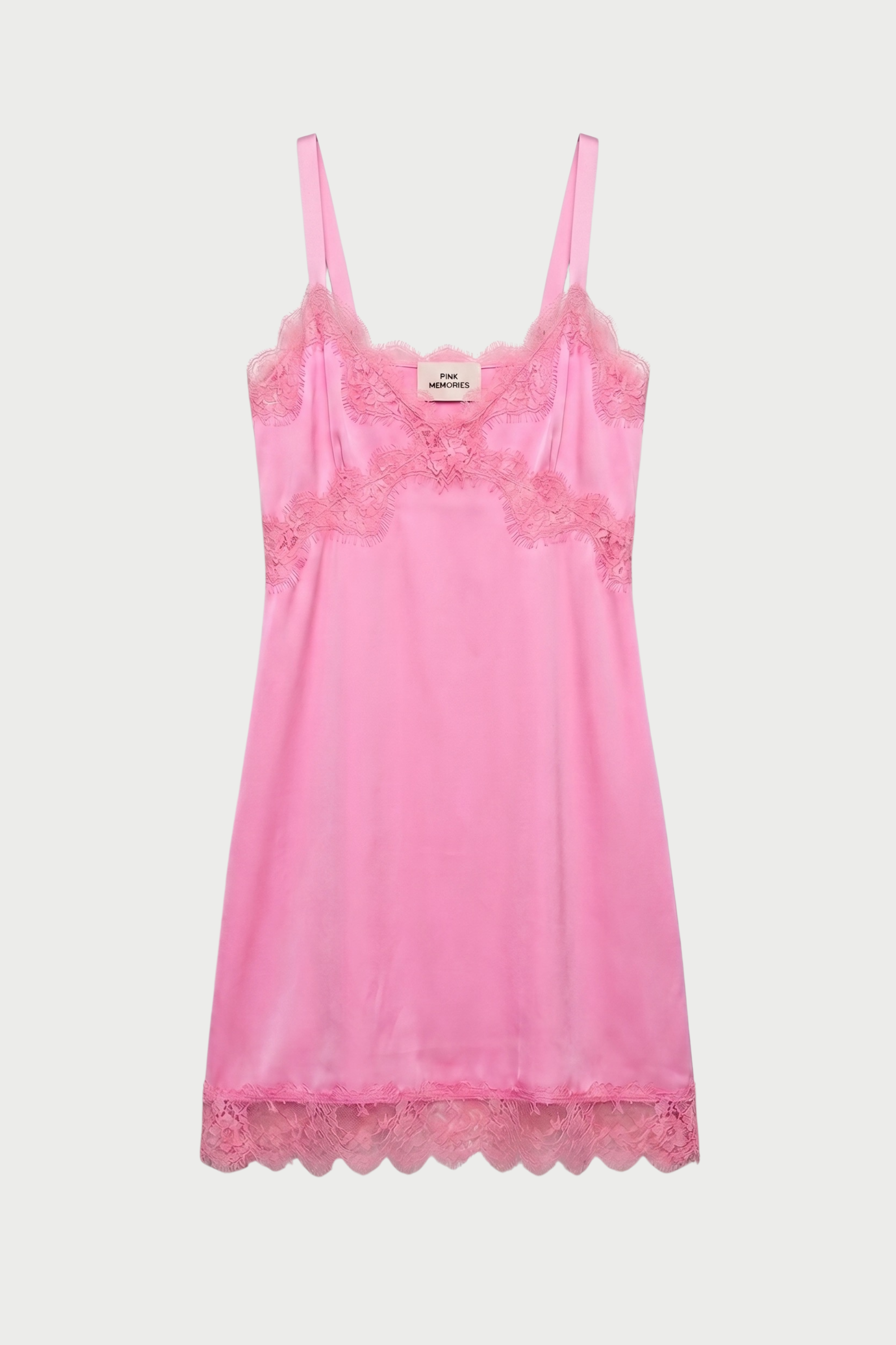 SHORT SATIN SLIP DRESS WITH LACE