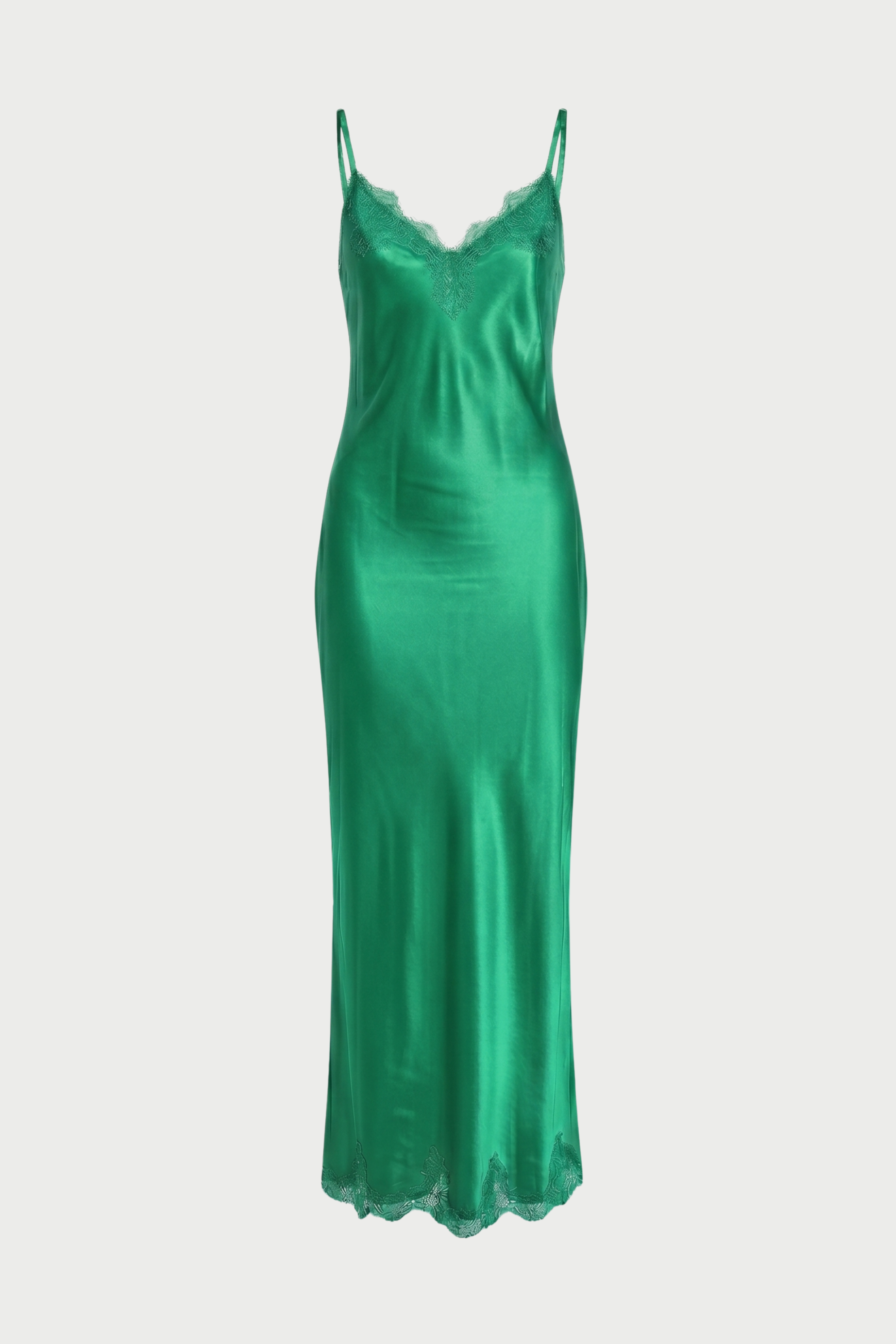 Long slip dress with lace