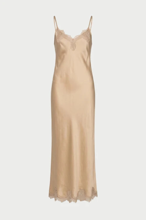 CLAUDIA – VISCOSE AND LACE SLIP DRESS