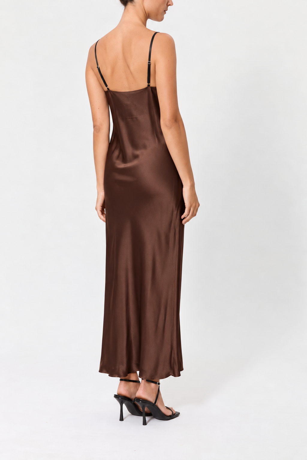 SLIP DRESS IN SETA CON COPPE DI PIZZO