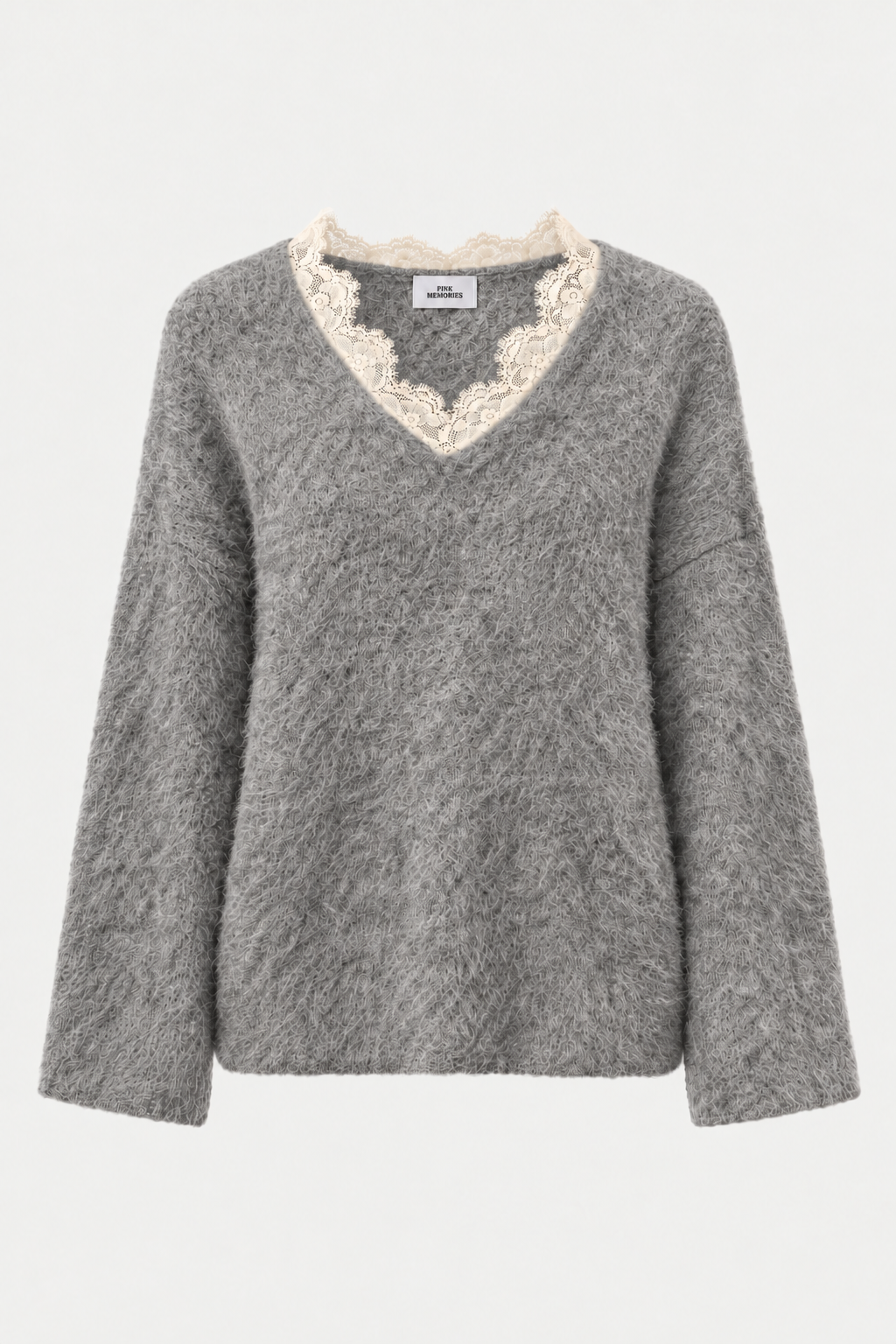 MAGLIA GARZATA IN ALPACA CON PIZZO