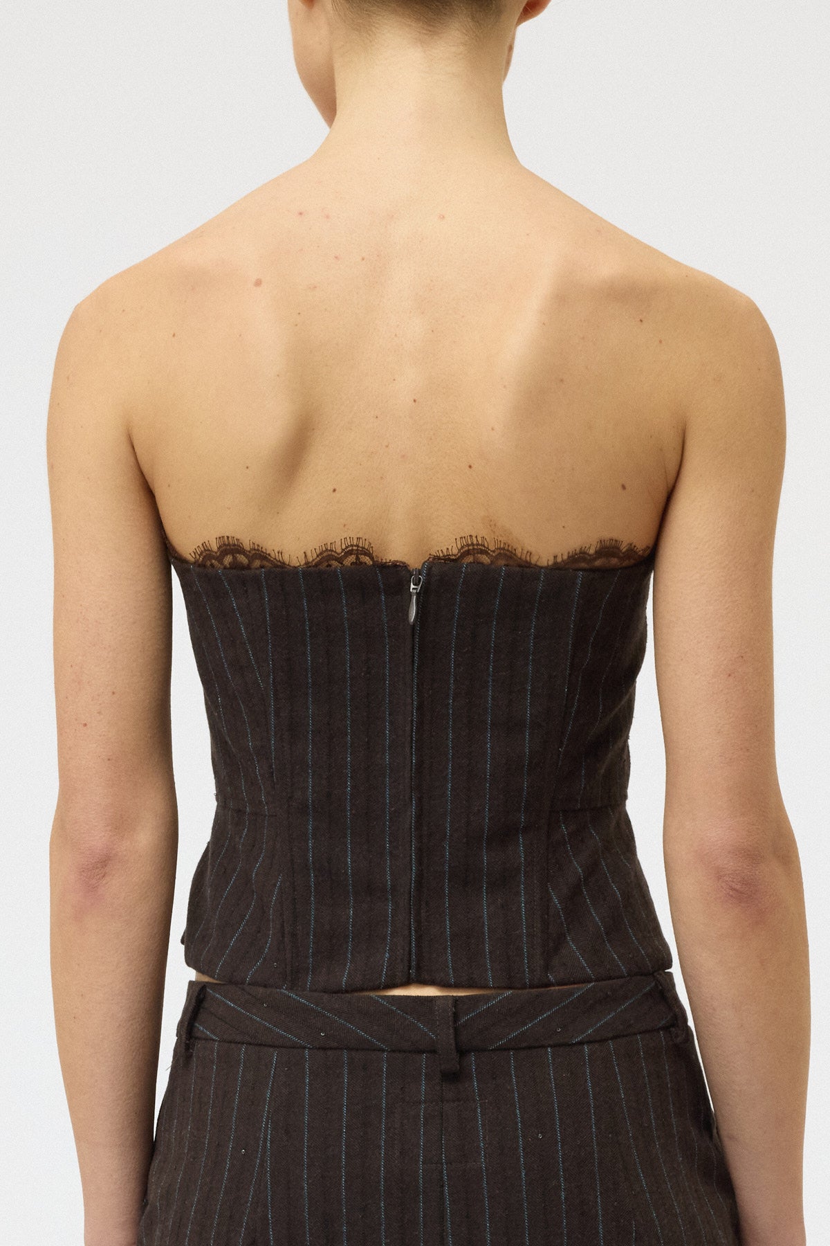 BUSTIER GESSATO CON PIZZO