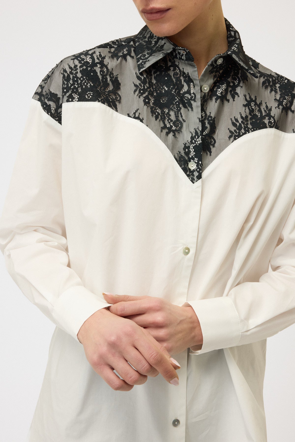 CAMICIA CON CARRE' IN PIZZO