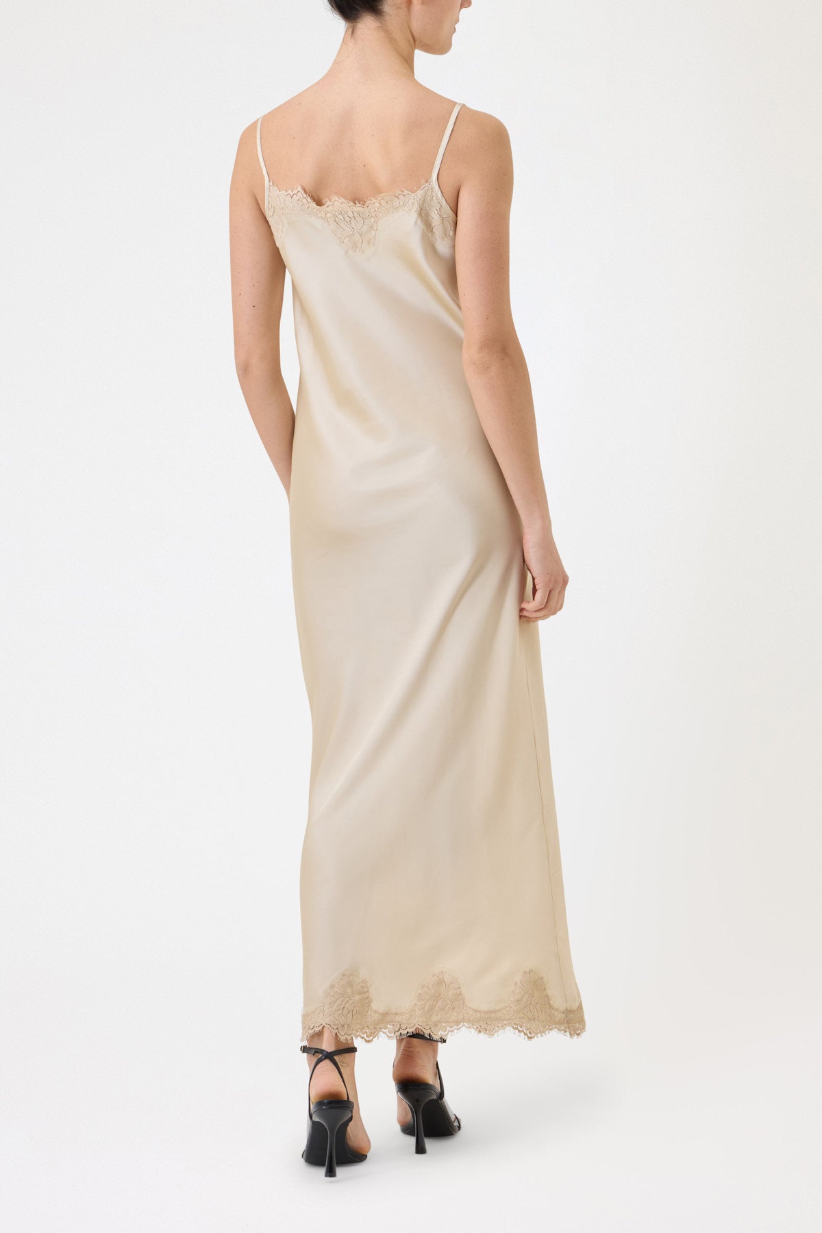 SLIP DRESS CLAUDIA IN VISCOSA CON PIZZO