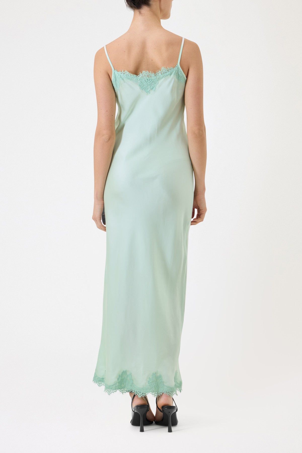 SLIP DRESS CLAUDIA IN VISCOSA CON PIZZO