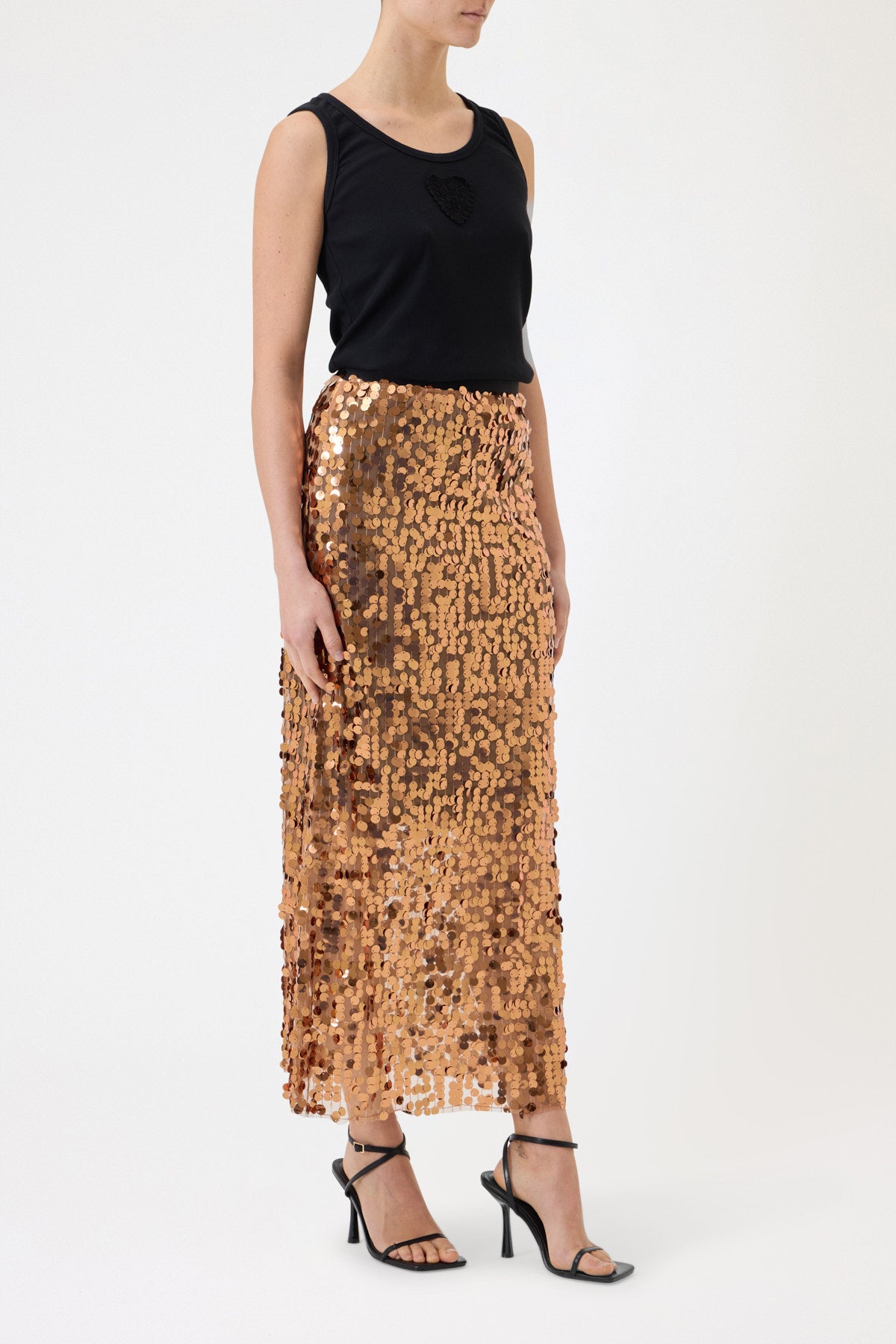 LONG SEQUINED SKIRT