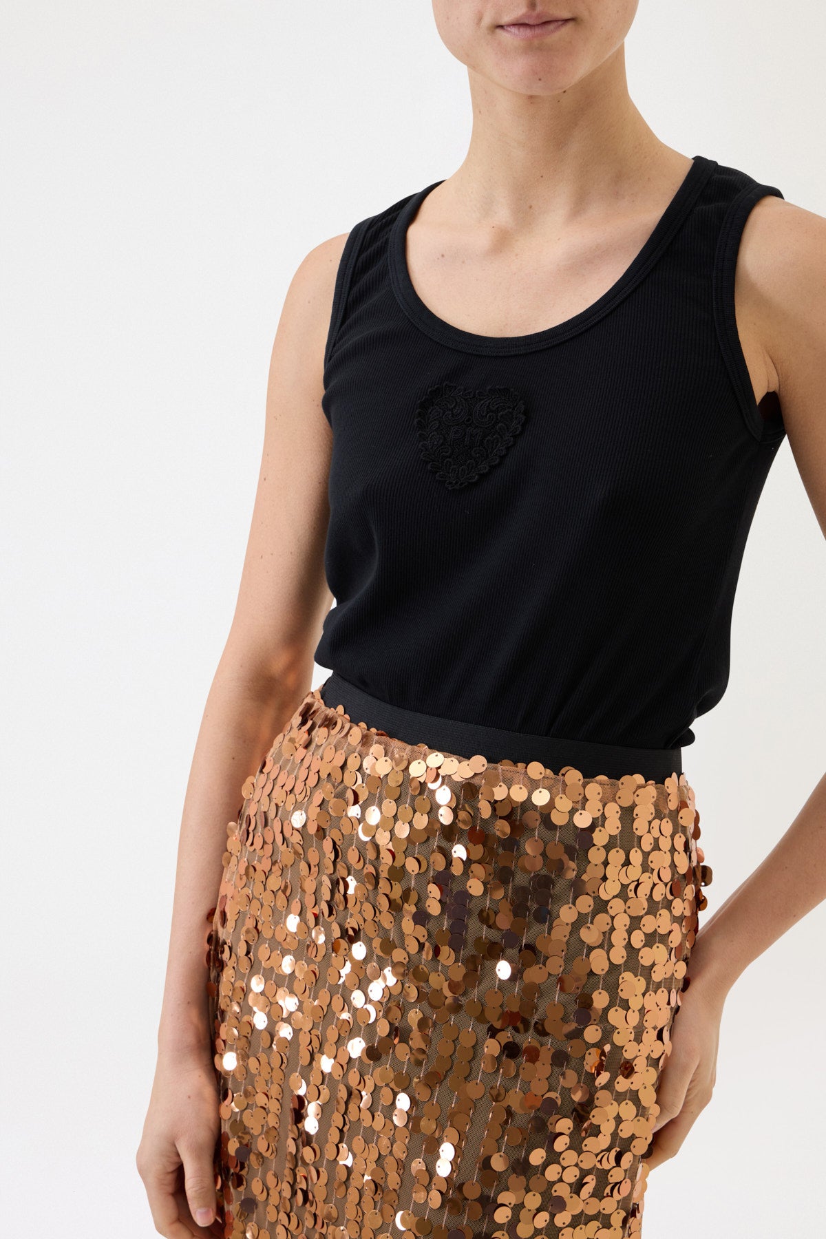 LONG SEQUINED SKIRT