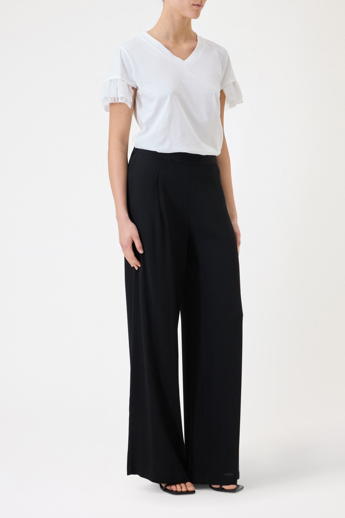 LONG EMBROIDERED MUSLIN TROUSERS