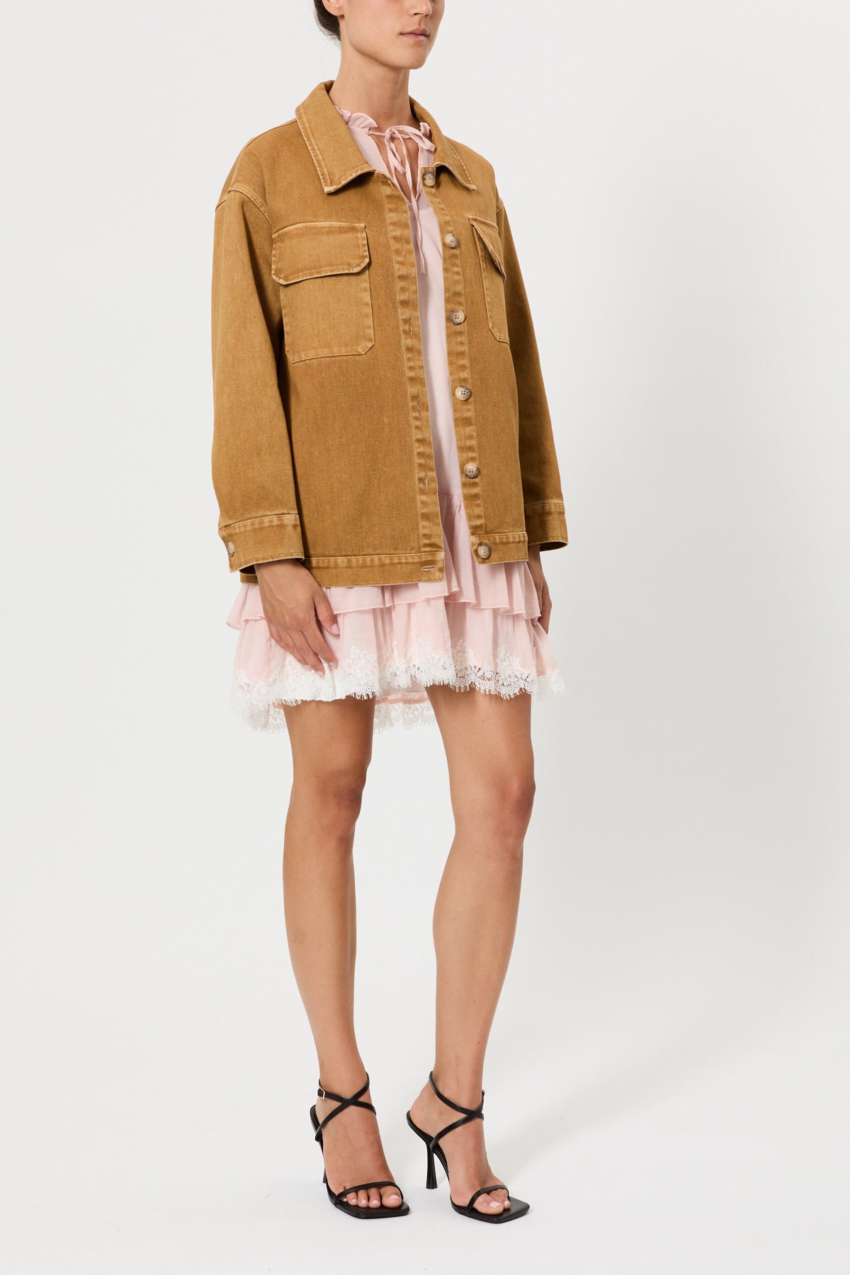 GIACCA IN CANVAS CON RICAMO PAILLETTES