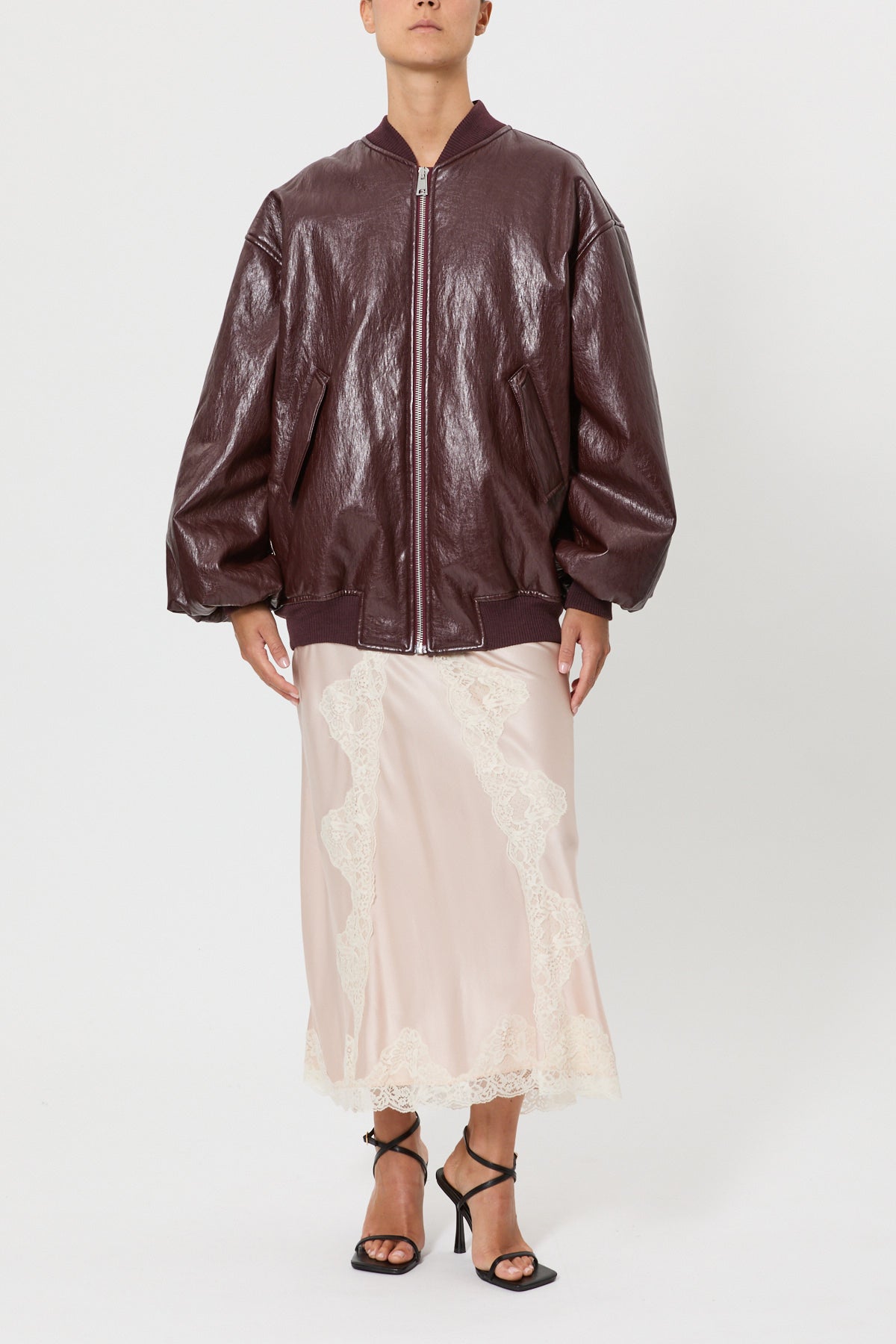 BOMBER OVERSIZE IN ECO-PELLE