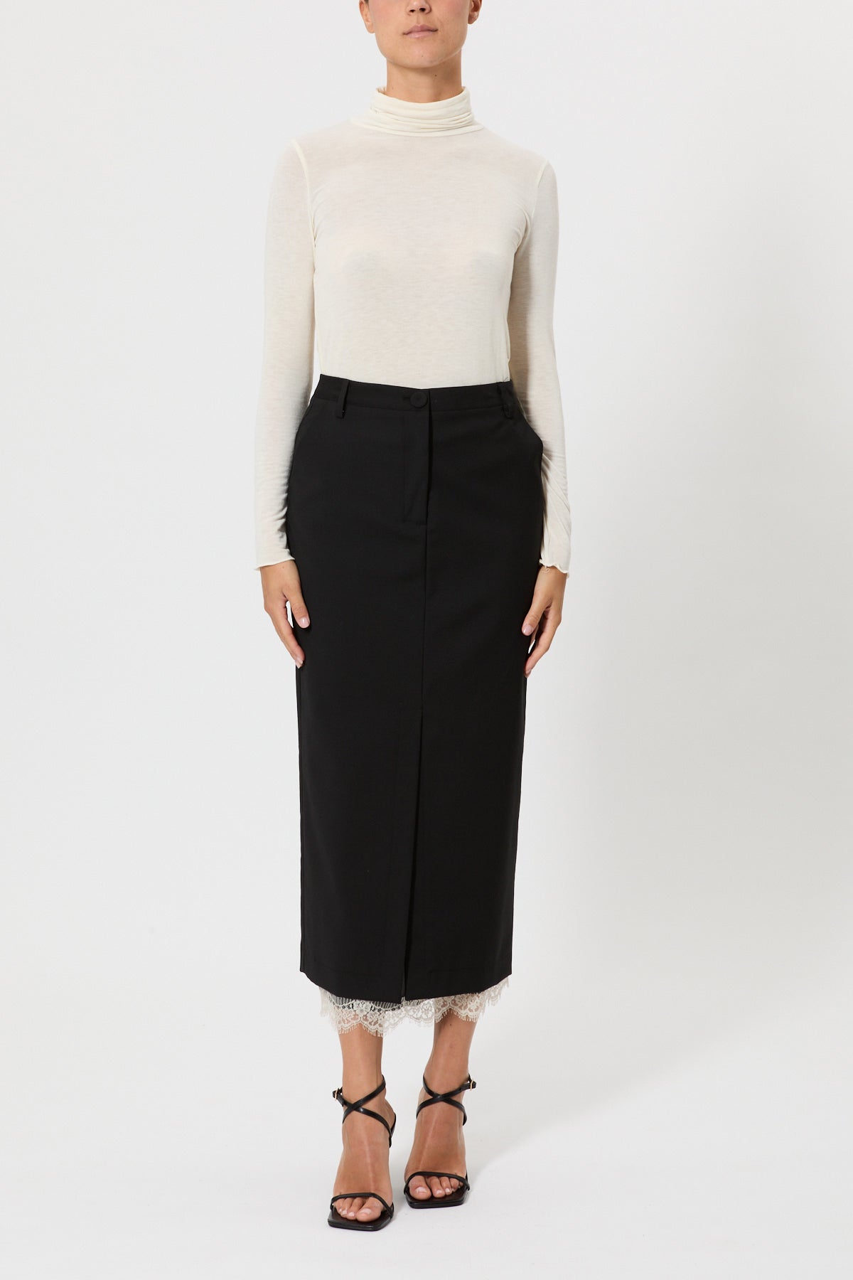 PENCIL SKIRT IN COOL WOOL