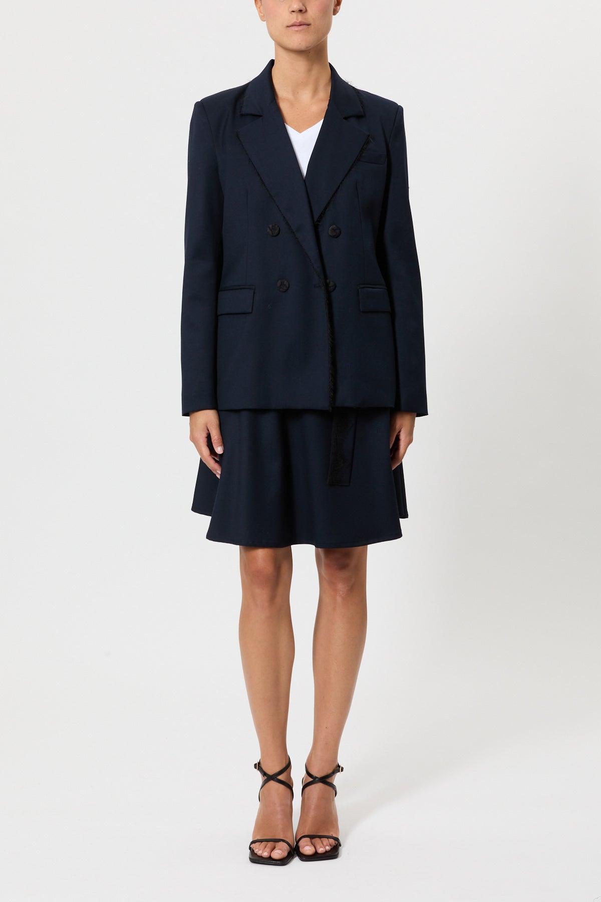 DOUBLE-BREASTED WOOL CLOTH JACKET