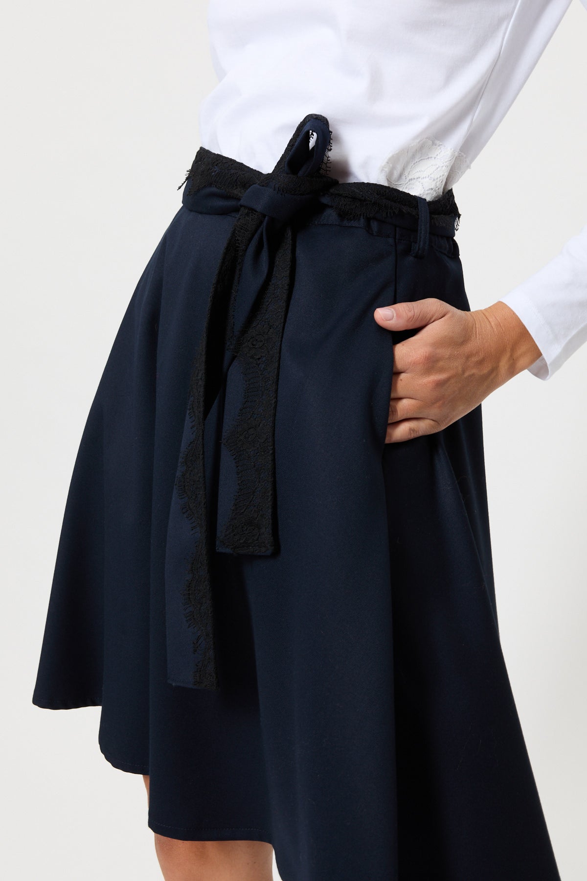 SHORT FLOOR SKIRT IN WOOL CLOTH
