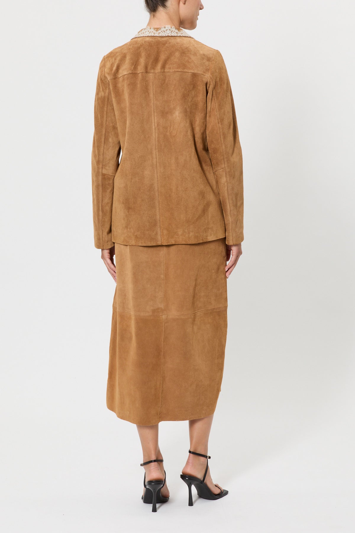 SUEDE JACKET WITH LACE